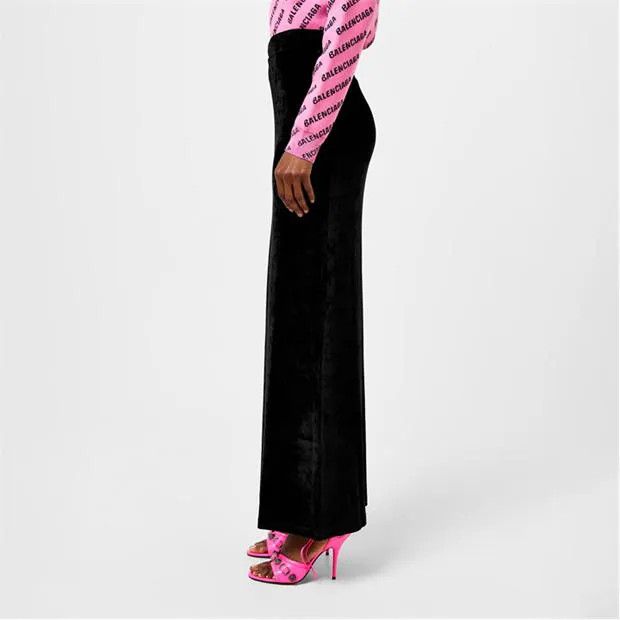 Balenciaga o1g2r1mq0924 Velvet Maxi Skirts in Black Size 29" - 4 Thumbnail