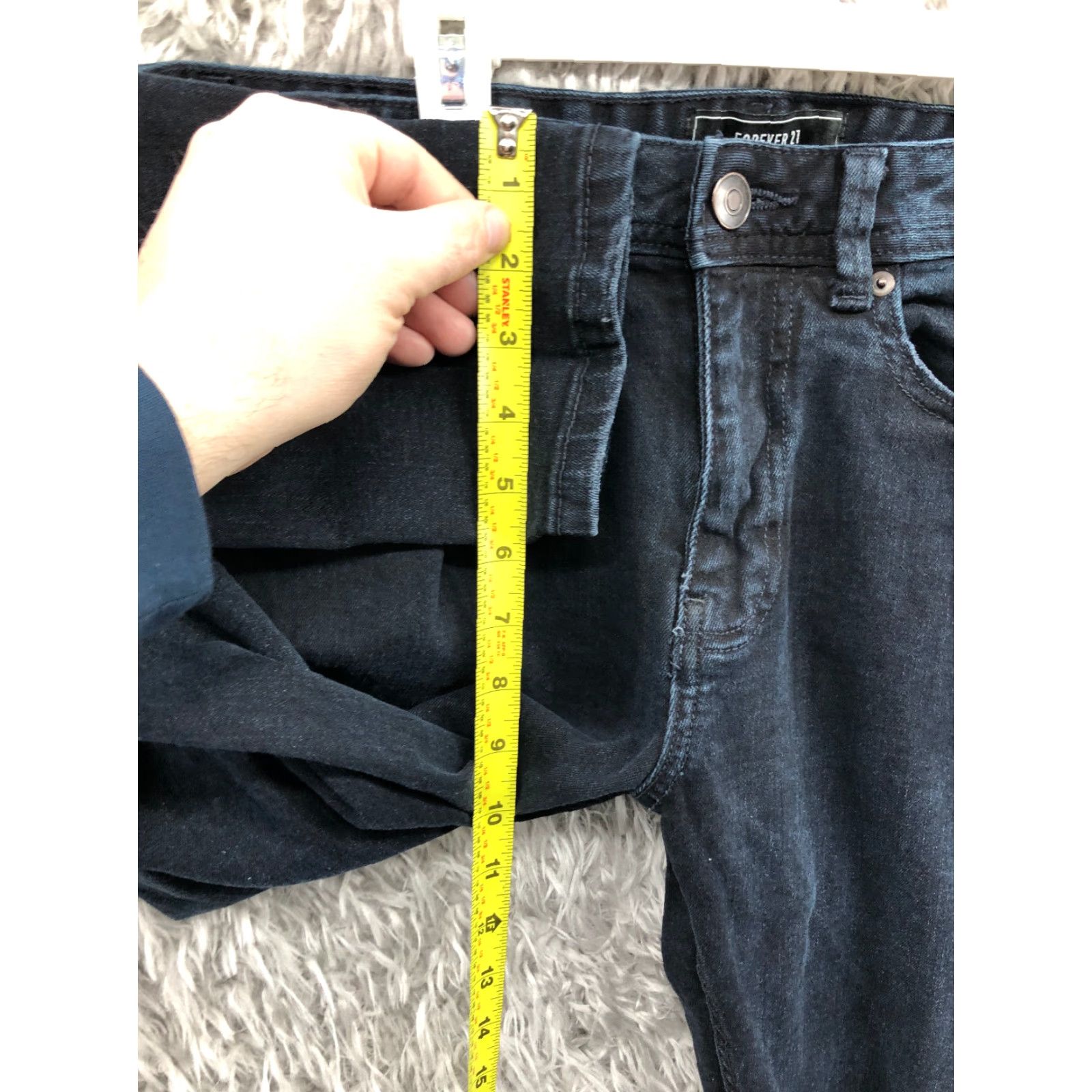 Forever 21 Forever 21 Jeans Mens Size 31 Slim Straight Leg Mid Rise Dark Wash Blue Denim Jeans Size US 31 - 4 Thumbnail