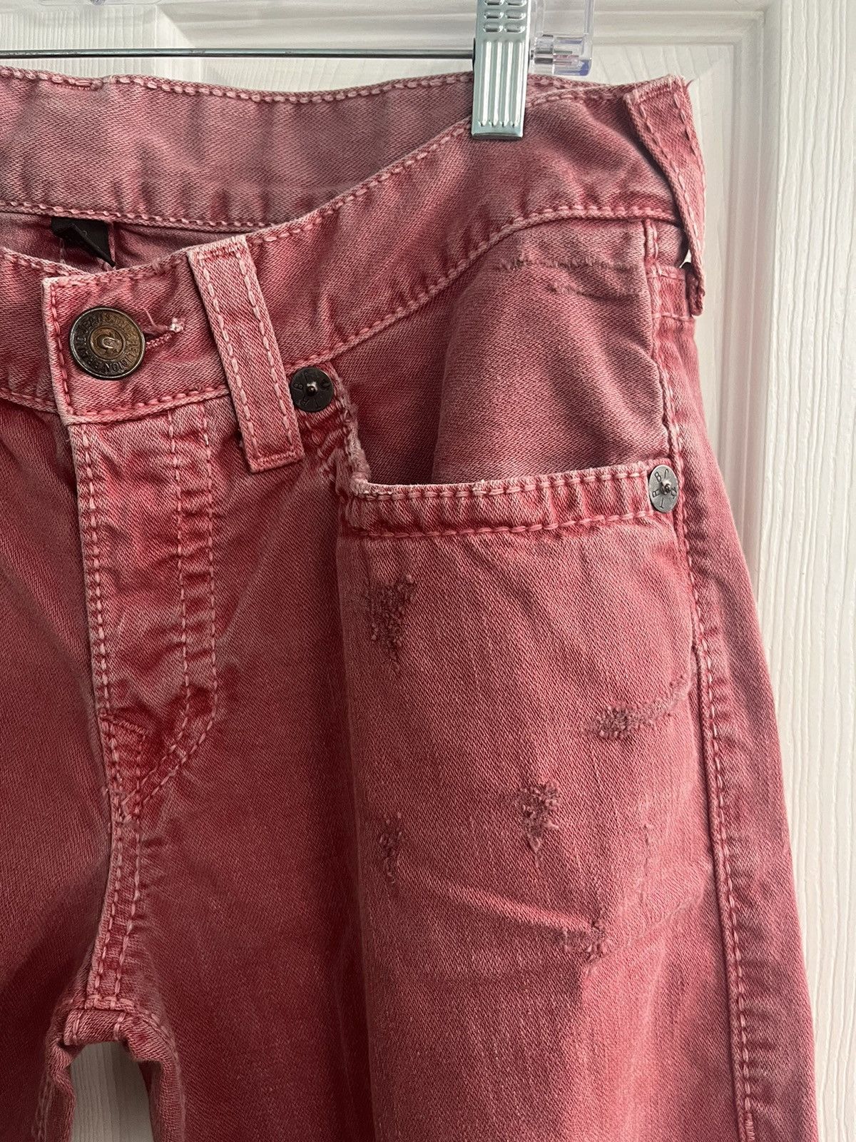 True Religion True Religion Faded Red Denim Jean Shorts Size US 32 / EU 48 - 6 Thumbnail