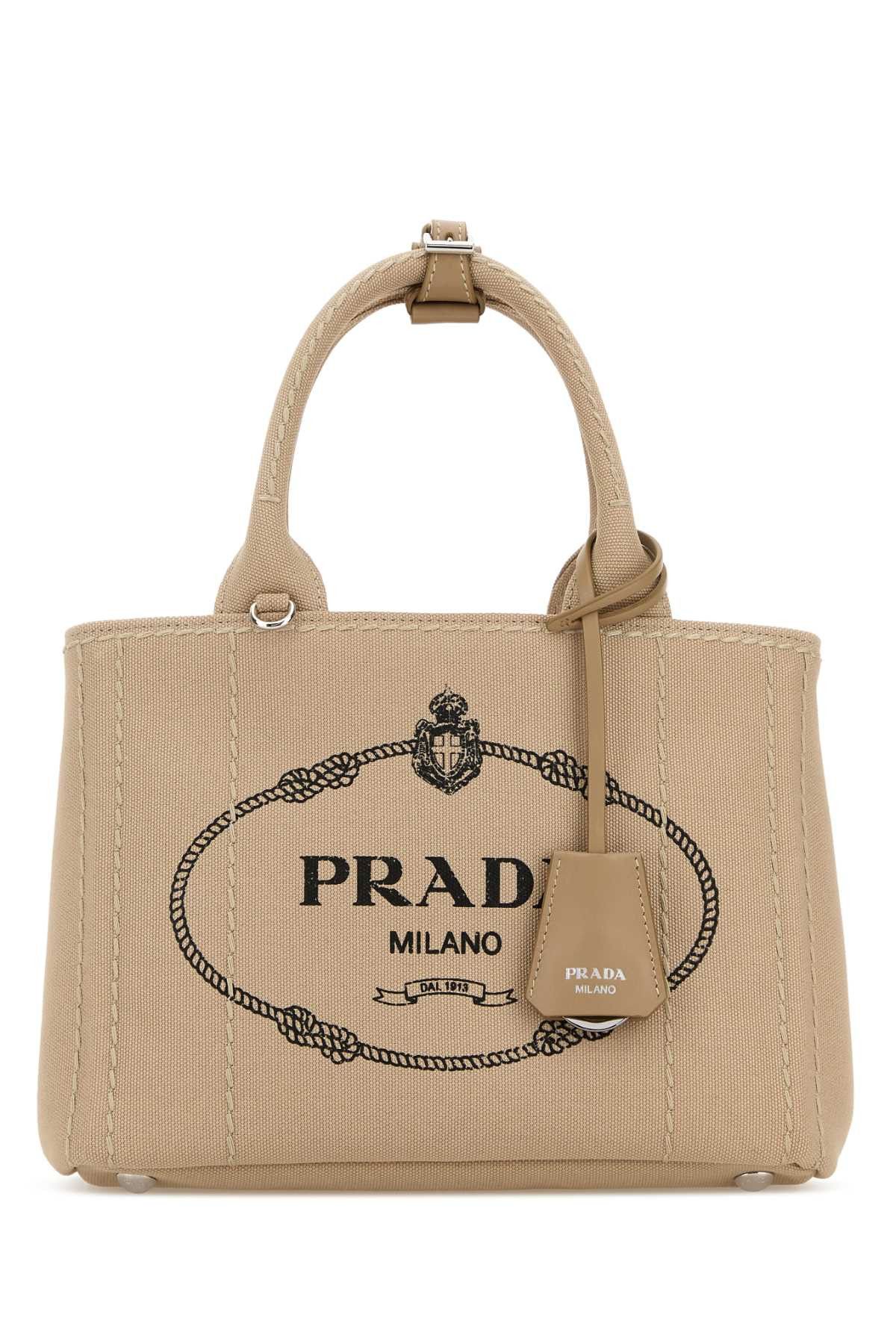Prada Beige Canvas Small Prada Jardiniã¨Re Handbag Size ONE SIZE - 1 Thumbnail