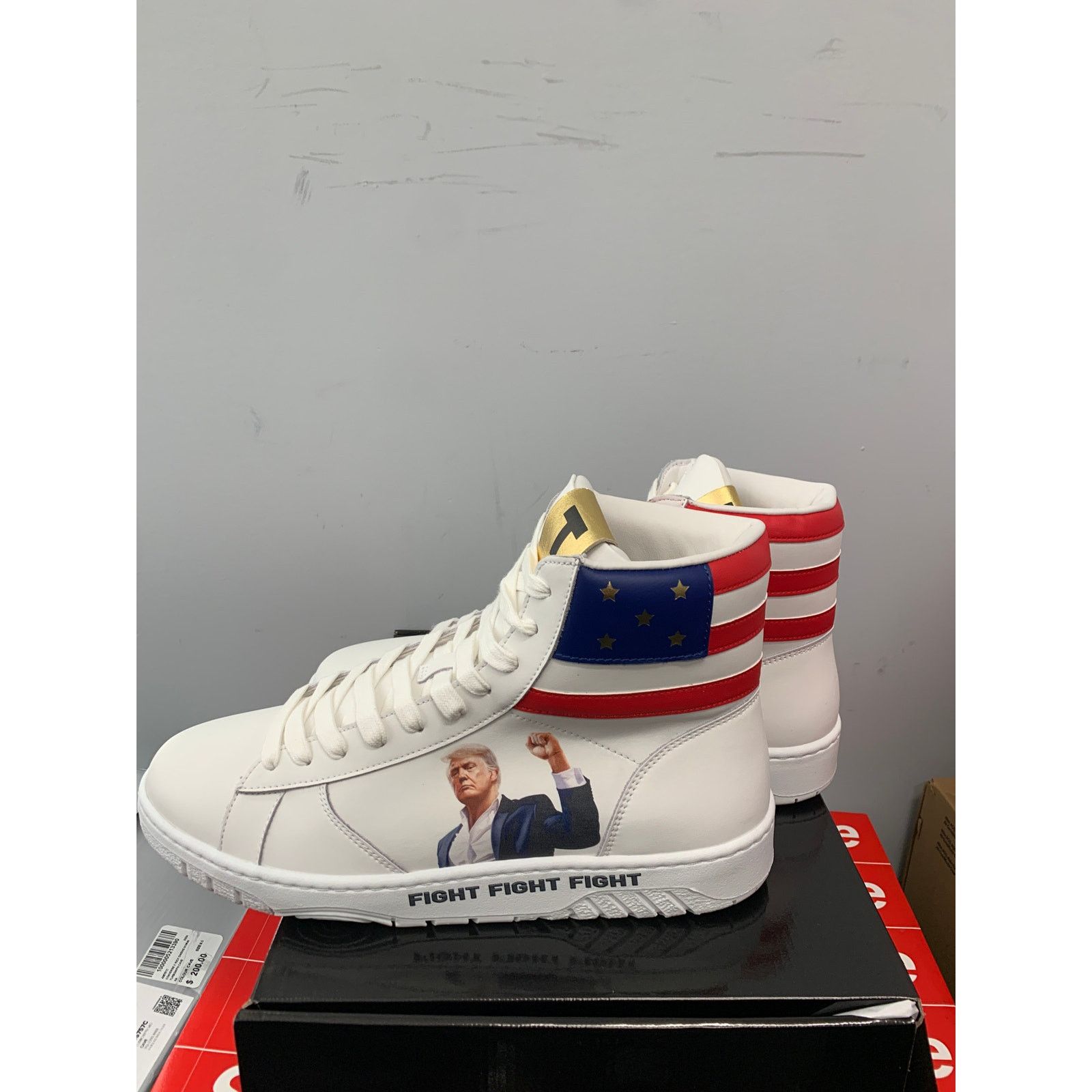 Donald Trump Donald Trump FIGHT White Sneaker High Top Size 11 BRAND NEW Size US 11 / EU 44 - 4 Thumbnail