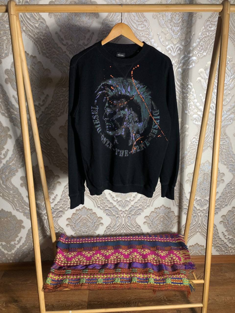 Diesel × Vintage VERY RARE DIESEL DIVISION DENIM DESIGNER SWEATSHIRT Y2K 90s Size US L / EU 52-54 / 3 - 1 Thumbnail