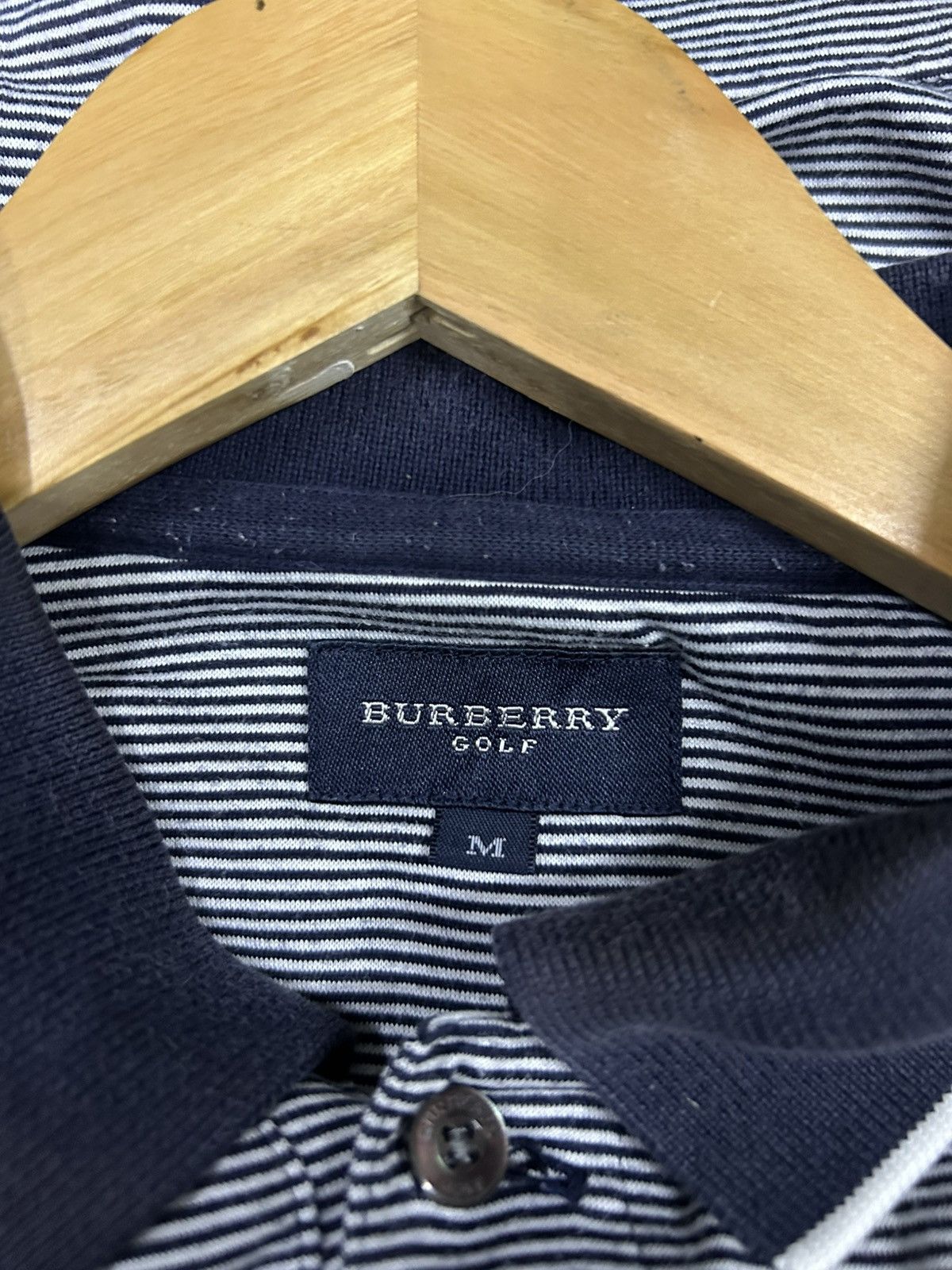 Burberry × Vintage Vintage Striped Burberry pocket collar tee Size US M / EU 48-50 / 2 - 5 Thumbnail