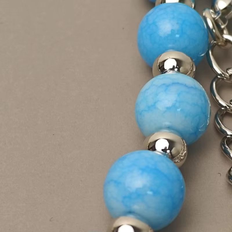 Jewelry Concise Blue Pine Stone Combination Titanium Waist Chain Size ONE SIZE - 5 Thumbnail