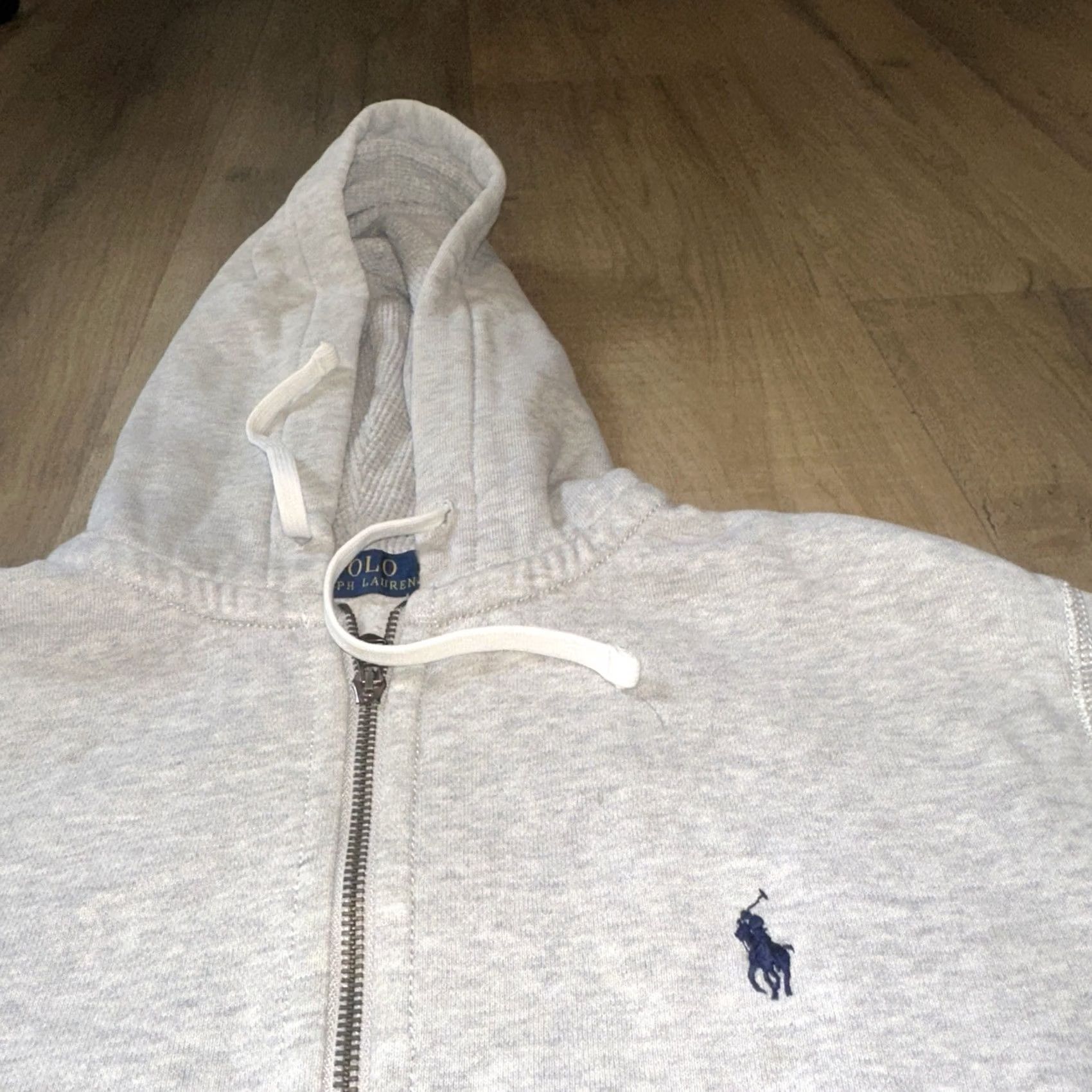 Polo Ralph Lauren VINTAGE Polo Ralph Lauren Hoodie Mens Small Full Zip Waffle Thermal Lined Pony Gray Size US S / EU 44-46 / 1 - 3 Thumbnail