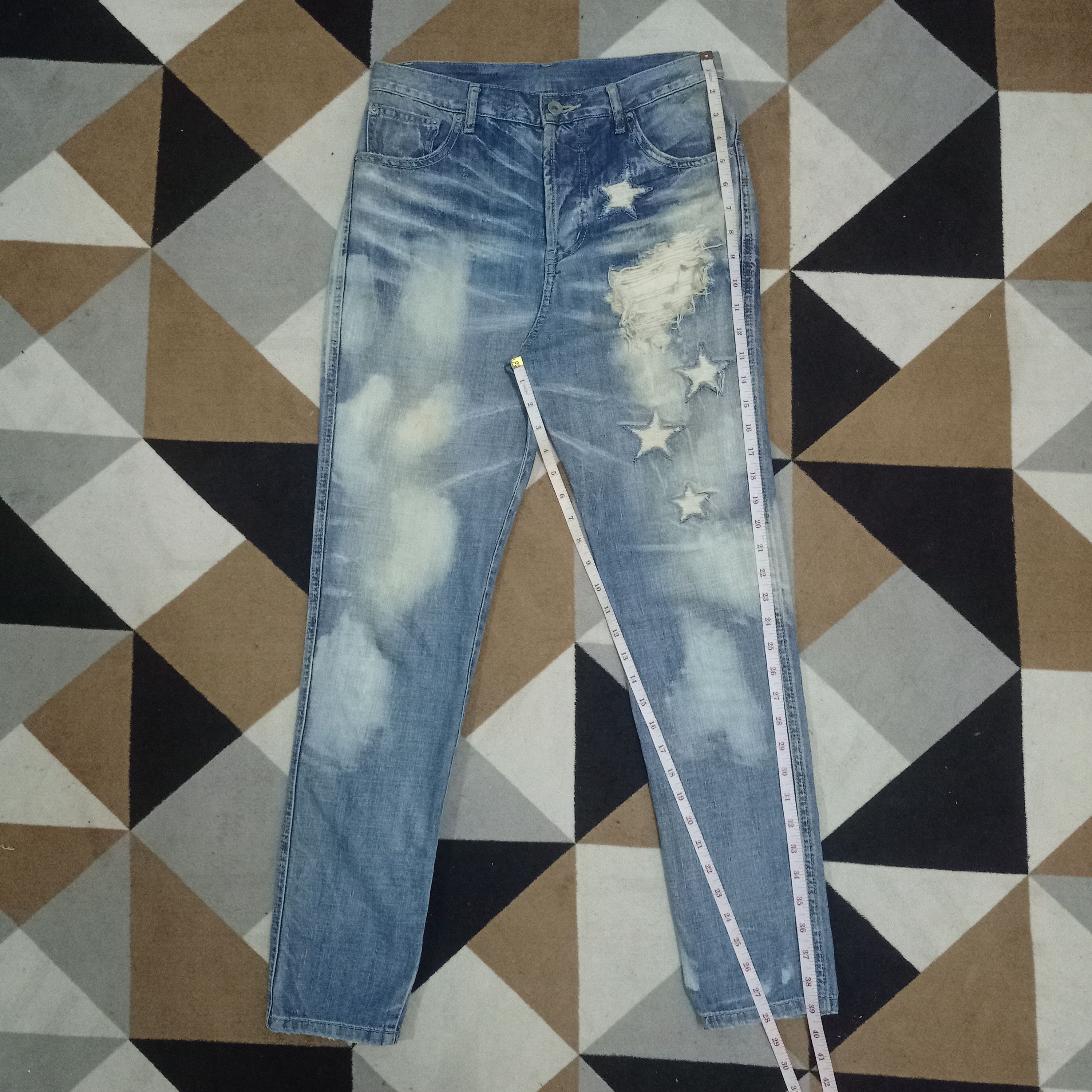 Japanese Brand Vintage Japanese Brand Acid Wash Distressed Style Jeans Size US 29 - 10 Thumbnail