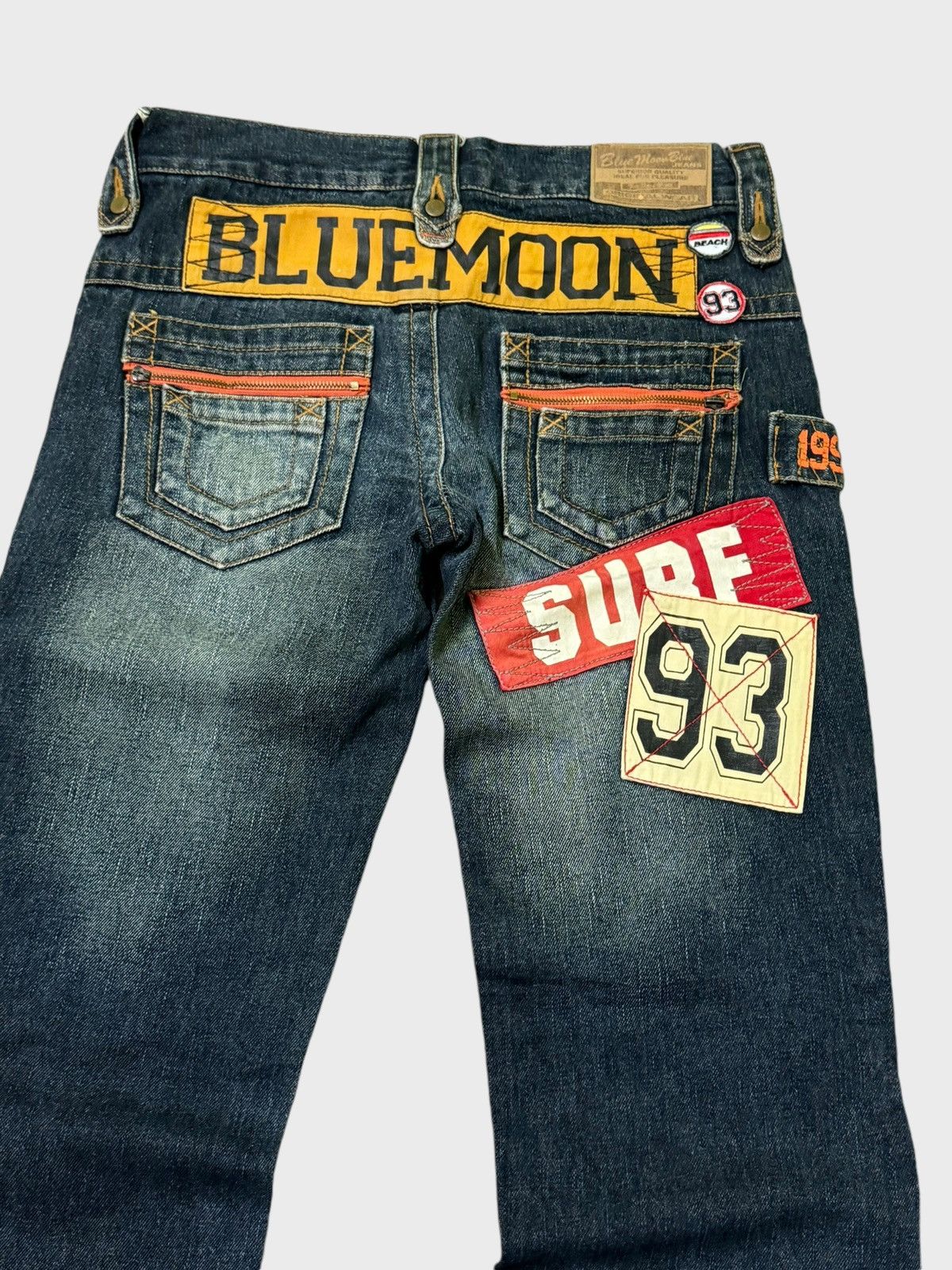 Japanese Brand Vtg BLUE MOON BLUE Surf Style Patches Denim Pant Size US 30 / EU 46 - 10 Thumbnail