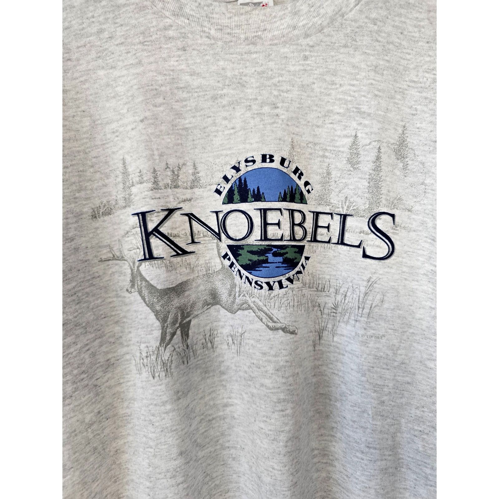 Jerzees Vintage Wildlife Deer Pennsylvania Knoebels Gray L Shirt 90s Size US L / EU 52-54 / 3 - 2 Thumbnail