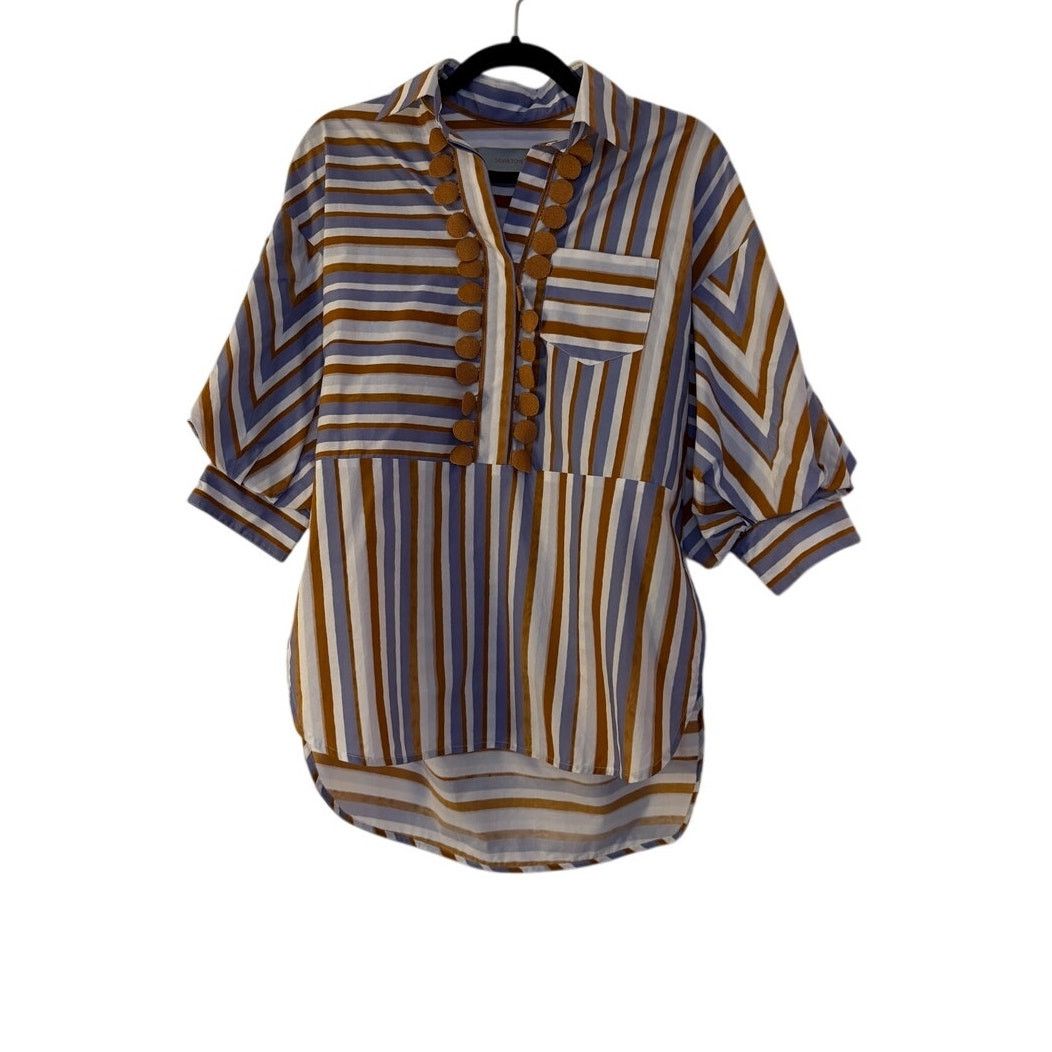 Other Silvia Tcherassi Manrola Striped 3/4-Sleeve Shirt Size XS / US 0-2 / IT 36-38 - 1 Thumbnail