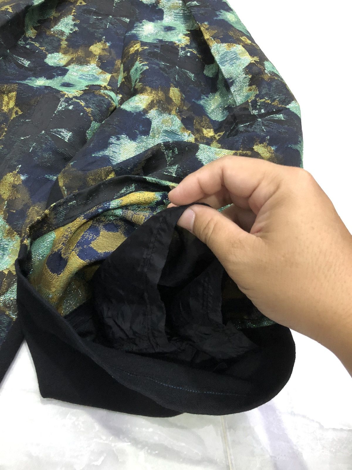 Yohji Yamamoto Rosier Japan Jacquard Wide Pants French Fabric Size 28" / US 6 / IT 42 - 9 Thumbnail