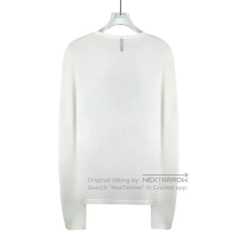Versace Versace White Cotton Long Sleeve T-Shirt . Size US S / EU 44-46 / 1 - 1 Thumbnail