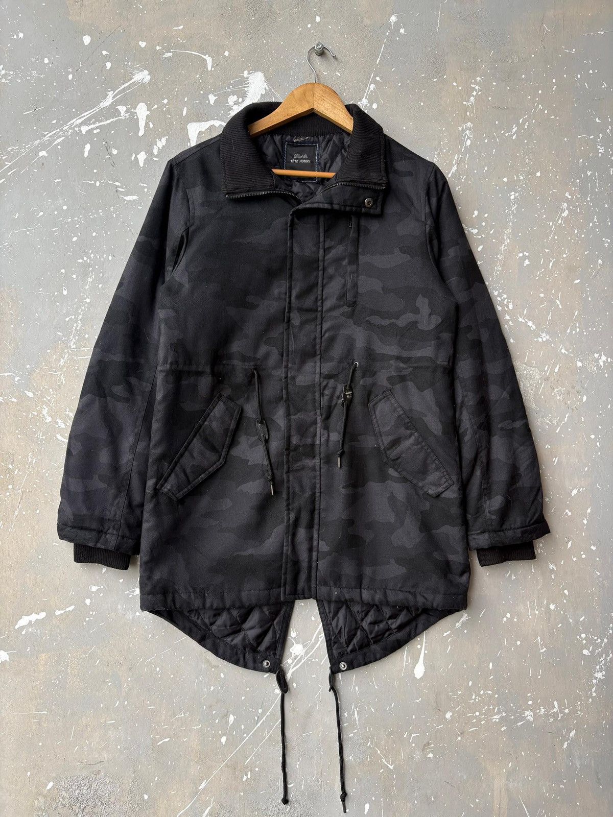Issey Miyake Tete Homme by Issey Miyake Black Camo Tactical Parka Jacket Size US M / EU 48-50 / 2 - 1 Thumbnail