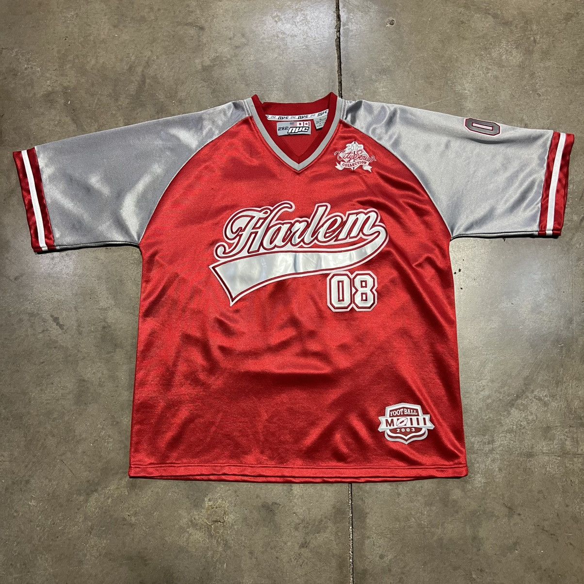 Vintage Vintage Y2K NYC 212 Harlem Football Jersey Oversized Skater Size US XL / EU 56 / 4 - 1 Thumbnail