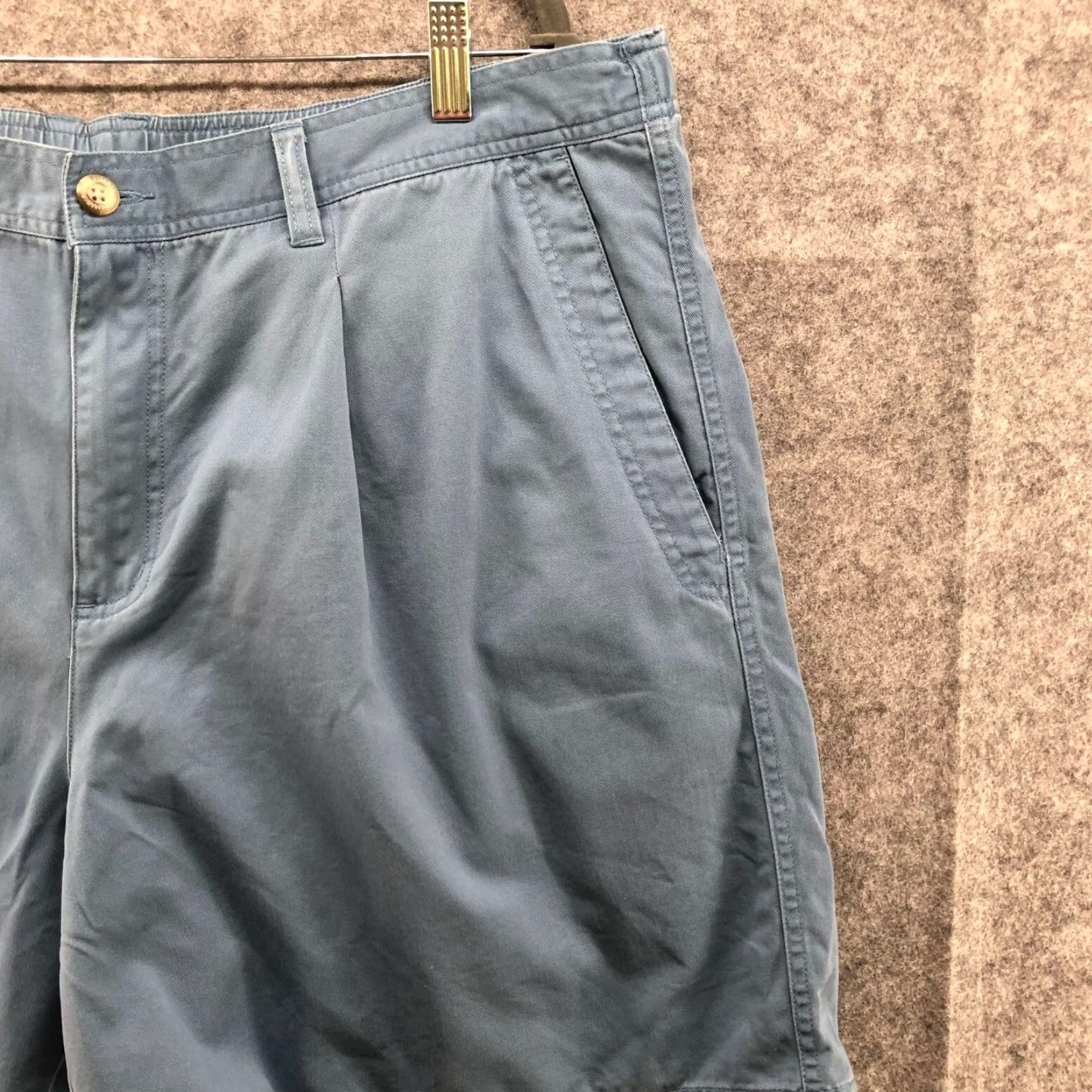 Vintage Columbia Mens XL Shorts Casual Chino 8" Relaxed Fit Blue Cotton Spring Summer Outdoor Size US 36 / EU 52 - 5 Thumbnail