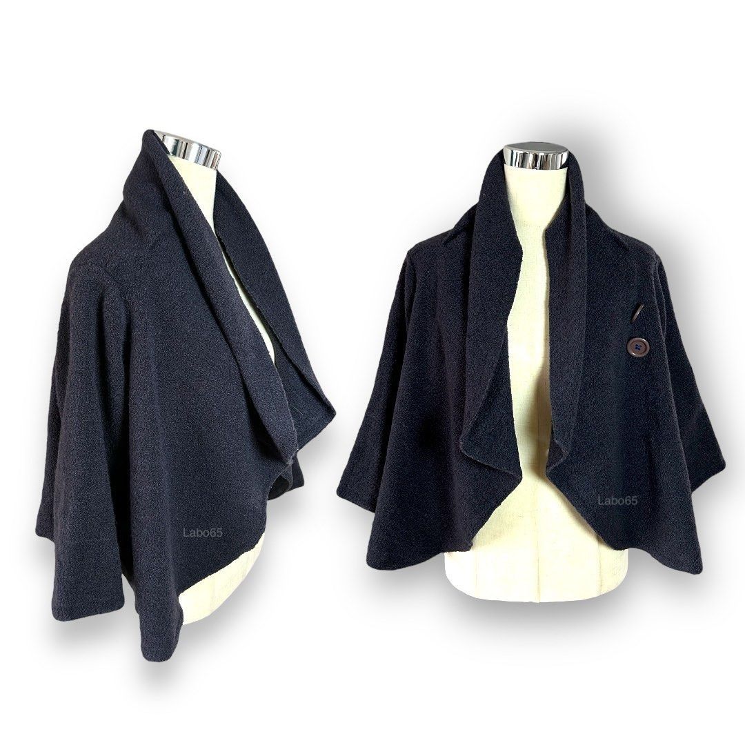 Other POU DOU DOU » 2-Way Wear asymmetrical Cape-Jacket// Navy Size M / US 6-8 / IT 42-44 - 6 Thumbnail