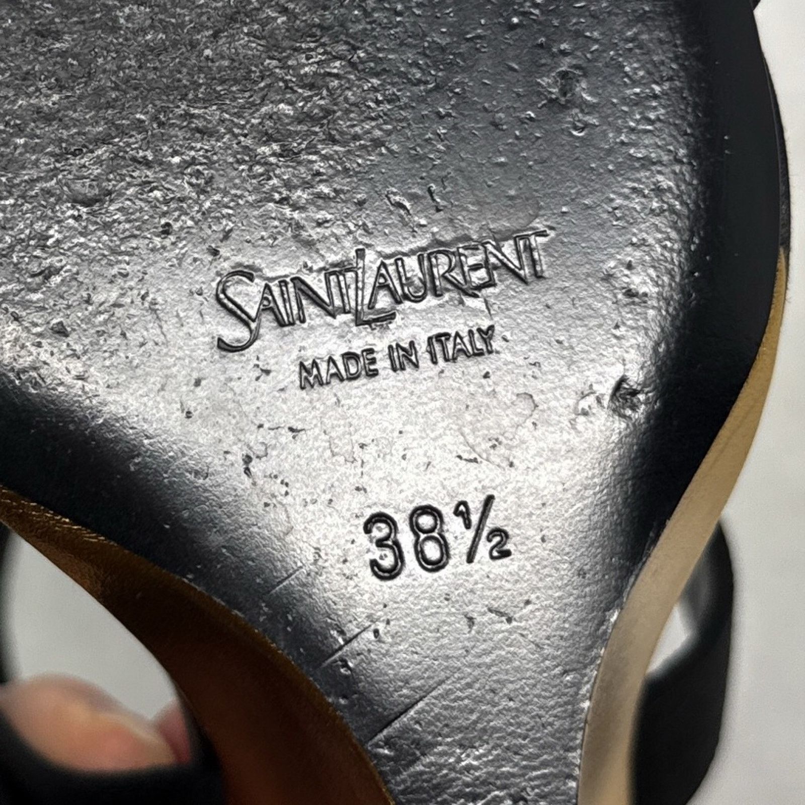 Saint Laurent Paris Saint Laurent Salome 110 Silk Leather Wedge Sandal Heel 38.5 Size US 8.5 / IT 38.5 - 12 Thumbnail