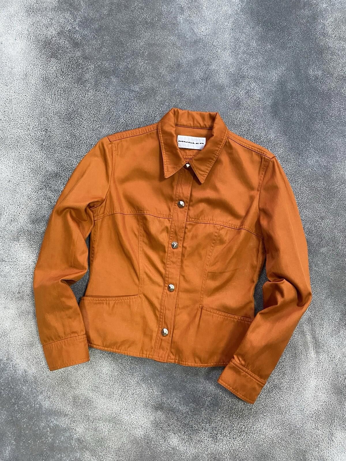 Mugler 2000’s Mugler Collar Press-Stud Orange Jacket Vintage Size M / US 6-8 / IT 42-44 - 1 Thumbnail