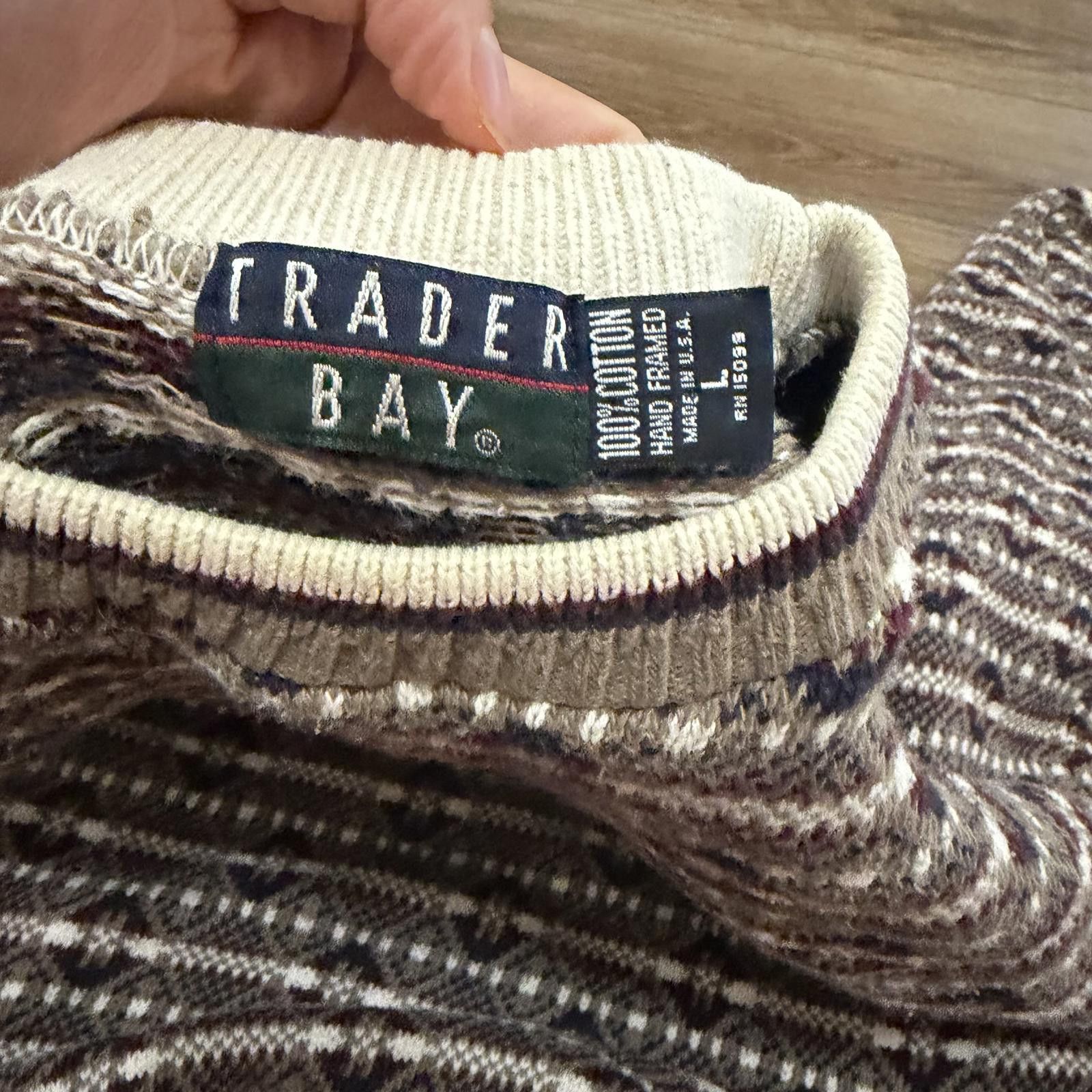 Trader Bay Vintage 90s Trader Bay Striped Knit Sweater Size US L / EU 52-54 / 3 - 4 Thumbnail