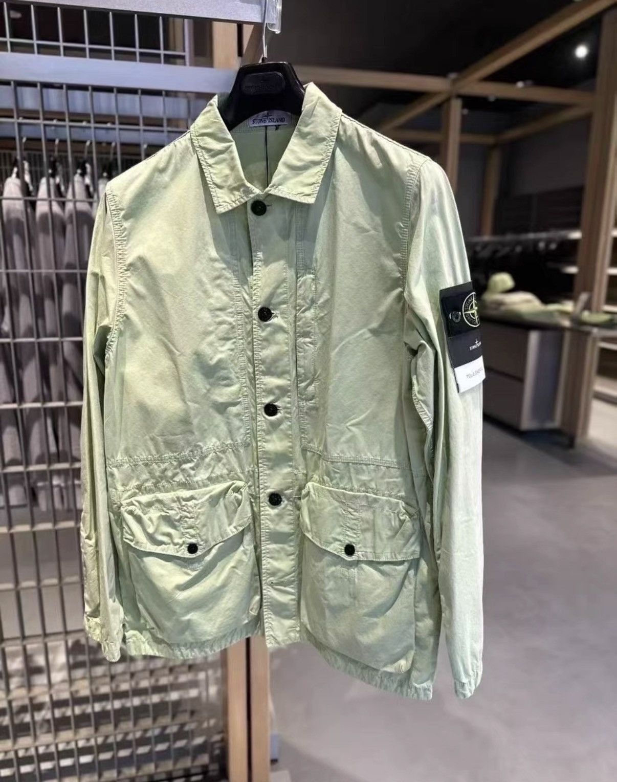 Stone Island Green Button-Front Utility Jacket XL Size US XL / EU 56 / 4 - 1 Thumbnail