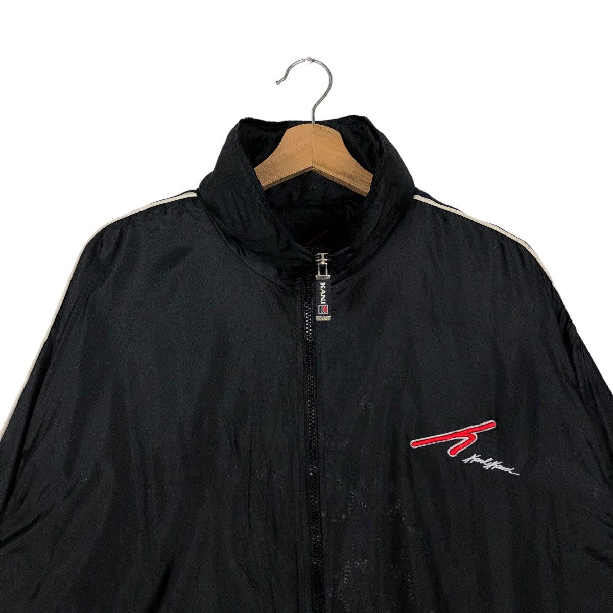 Japanese Brand 🔥90’s Vintage Zipper Jacket Karl Kani Big Logo Striped Size US XL / EU 56 / 4 - 3 Thumbnail