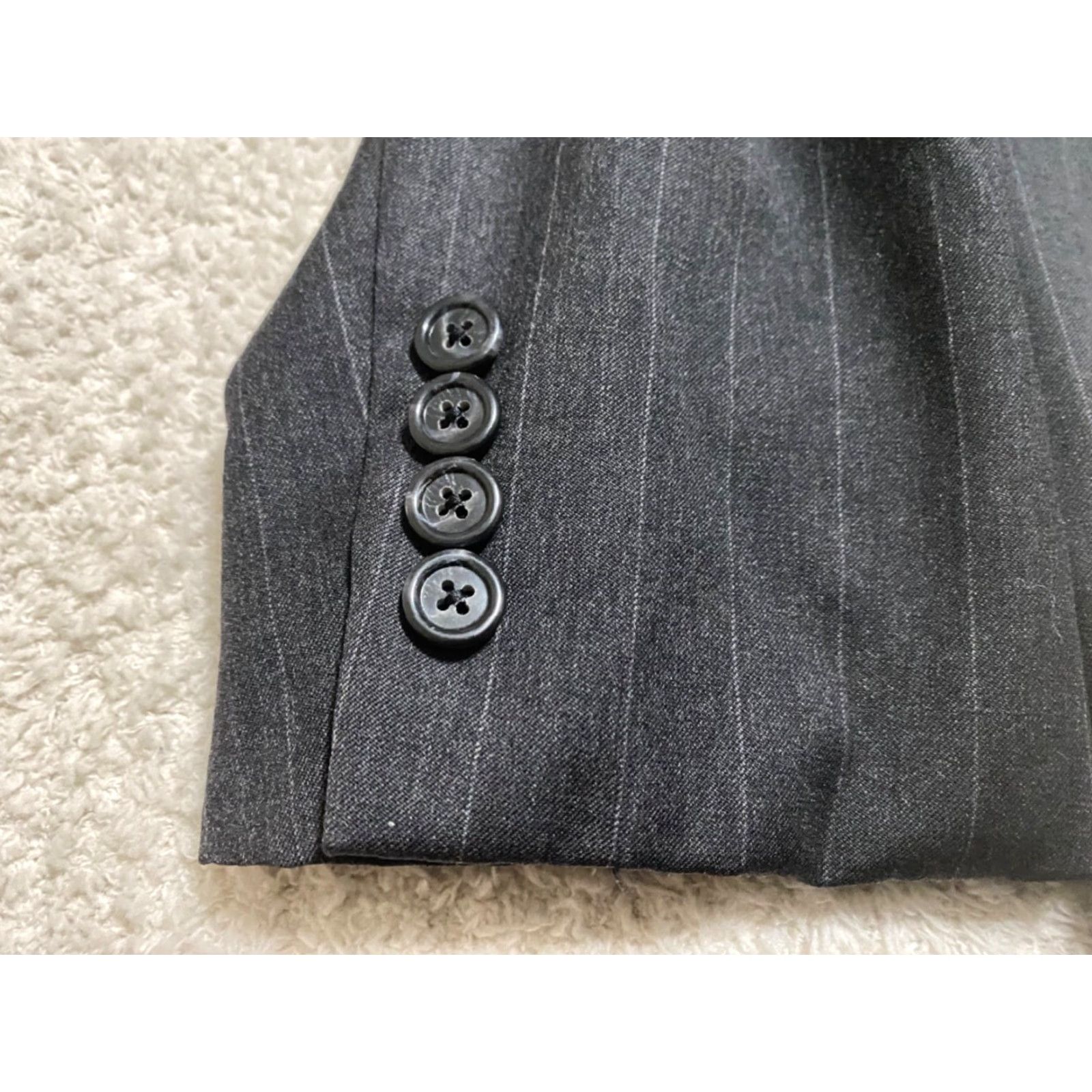 Vintage Hickey Freeman Blazer Mens Gray Wool 46 Striped Two-Button Long Sleeve Size US XXL / EU 58 / 5 - 5 Thumbnail