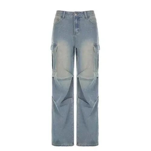 Designer × Japanese Brand × Vintage Retro washed distressed cargo pocket wide leg jeans Size 26" / US 2 / IT 38 - 3 Thumbnail