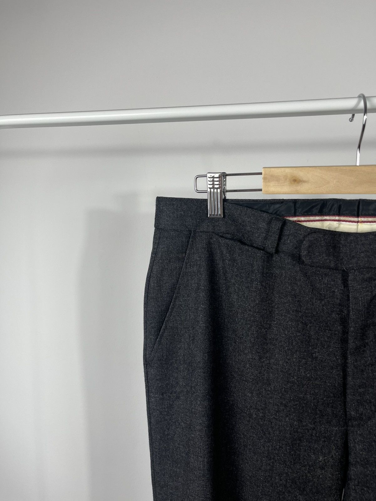 Japanese Brand × Vintage Ritex Form Cut Swiss Wool Trousers Dark Gray Classic Pants Size US 35 - 3 Thumbnail