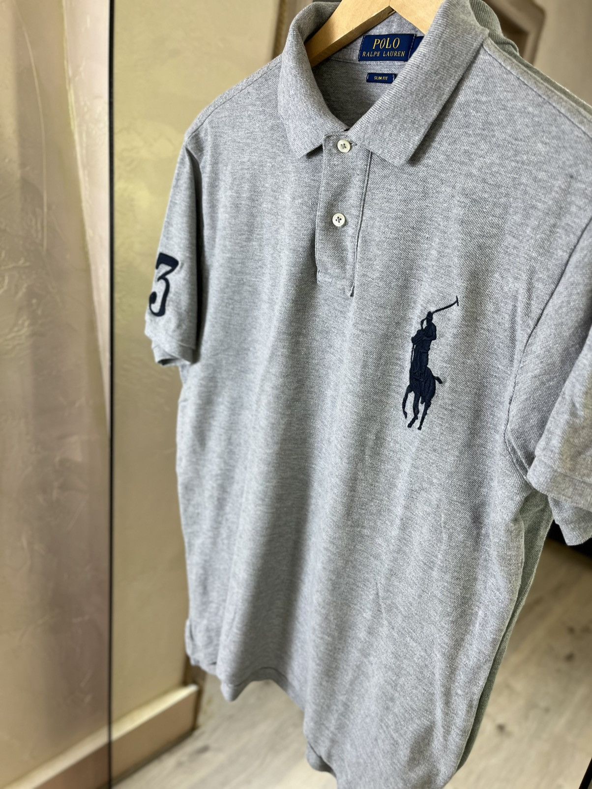 Polo Ralph Lauren Polo Ralph Lauren Big Pony Slim Fit Mesh Polo Grey #3 Size US L / EU 52-54 / 3 - 5 Thumbnail