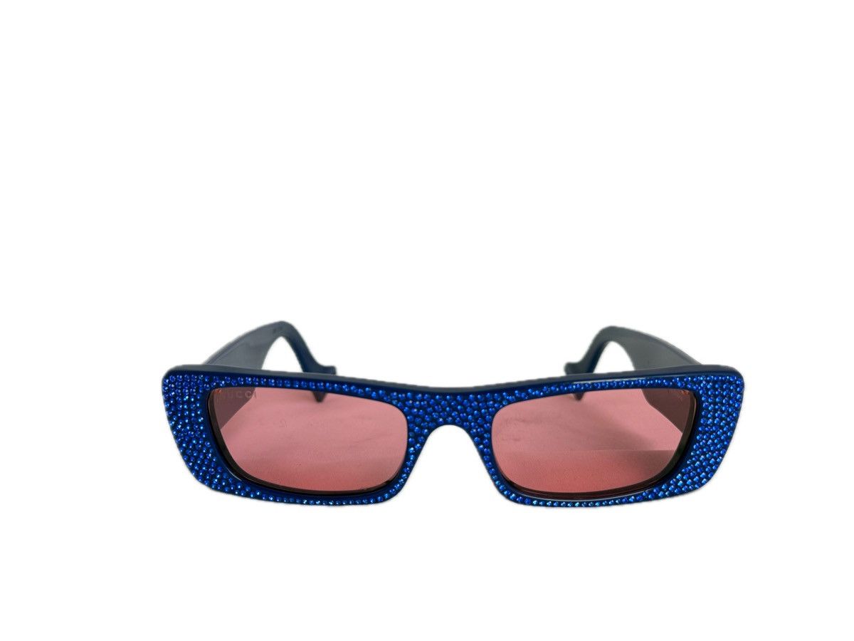 Gucci Gucci su glasse with blue diamonds Size ONE SIZE - 2 Thumbnail