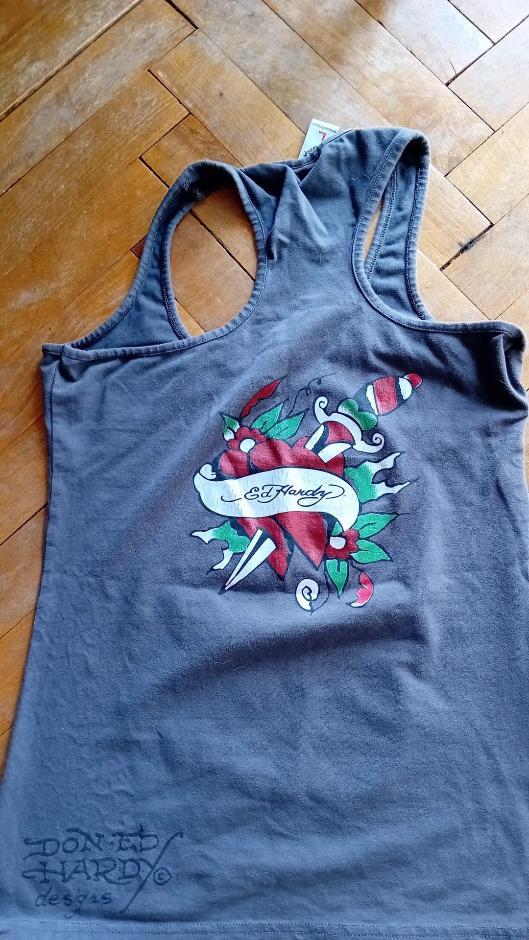 Ed Hardy Ed Hardy Woman's Tank Top Skull Roses Double Sided sz L Size L / US 10 / IT 46 - 6 Thumbnail