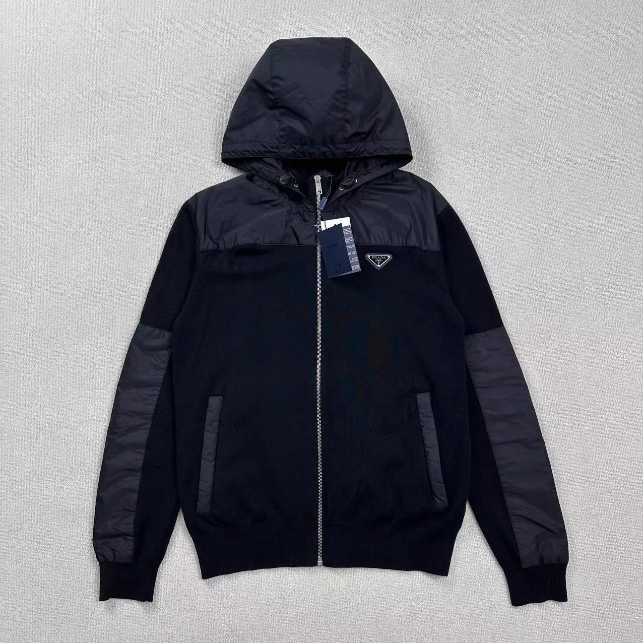 Prada Prada Wool Nylon Paneled Hooded Jacket IT 50 Size US M / EU 48-50 / 2 - 1 Thumbnail