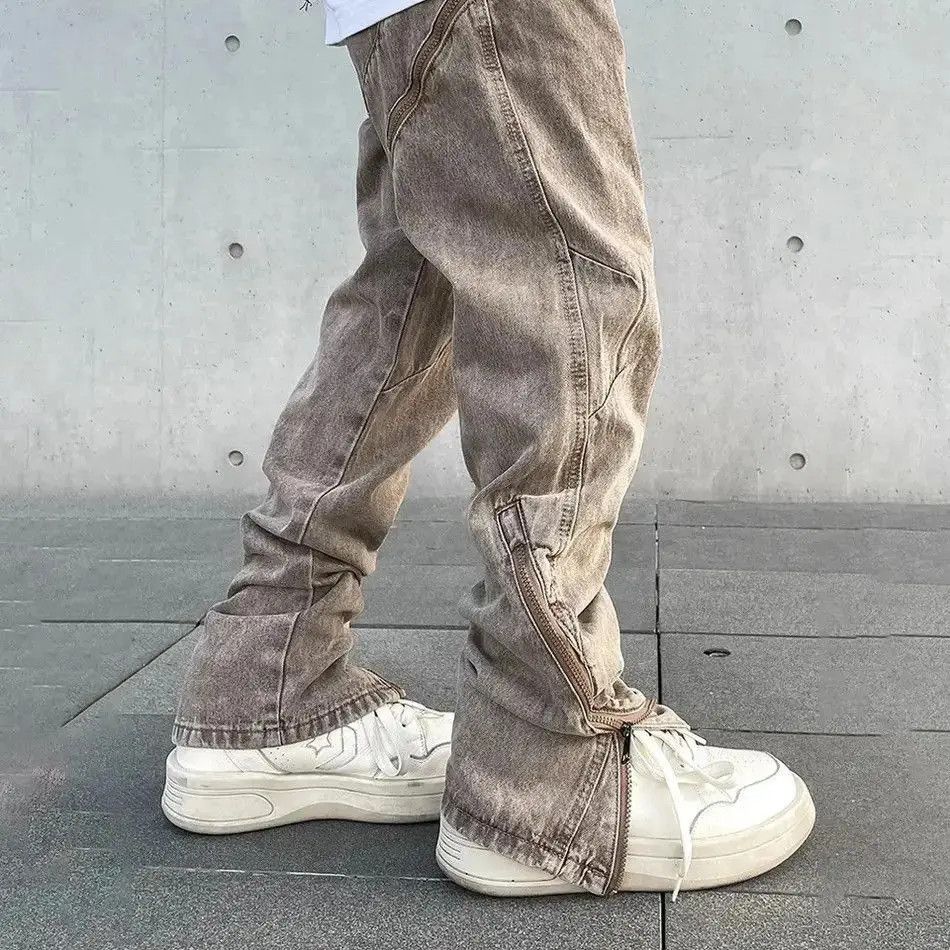 Japanese Brand Vintage Slim Spliced Zip Distressed Size US 32 / EU 48 - 3 Thumbnail