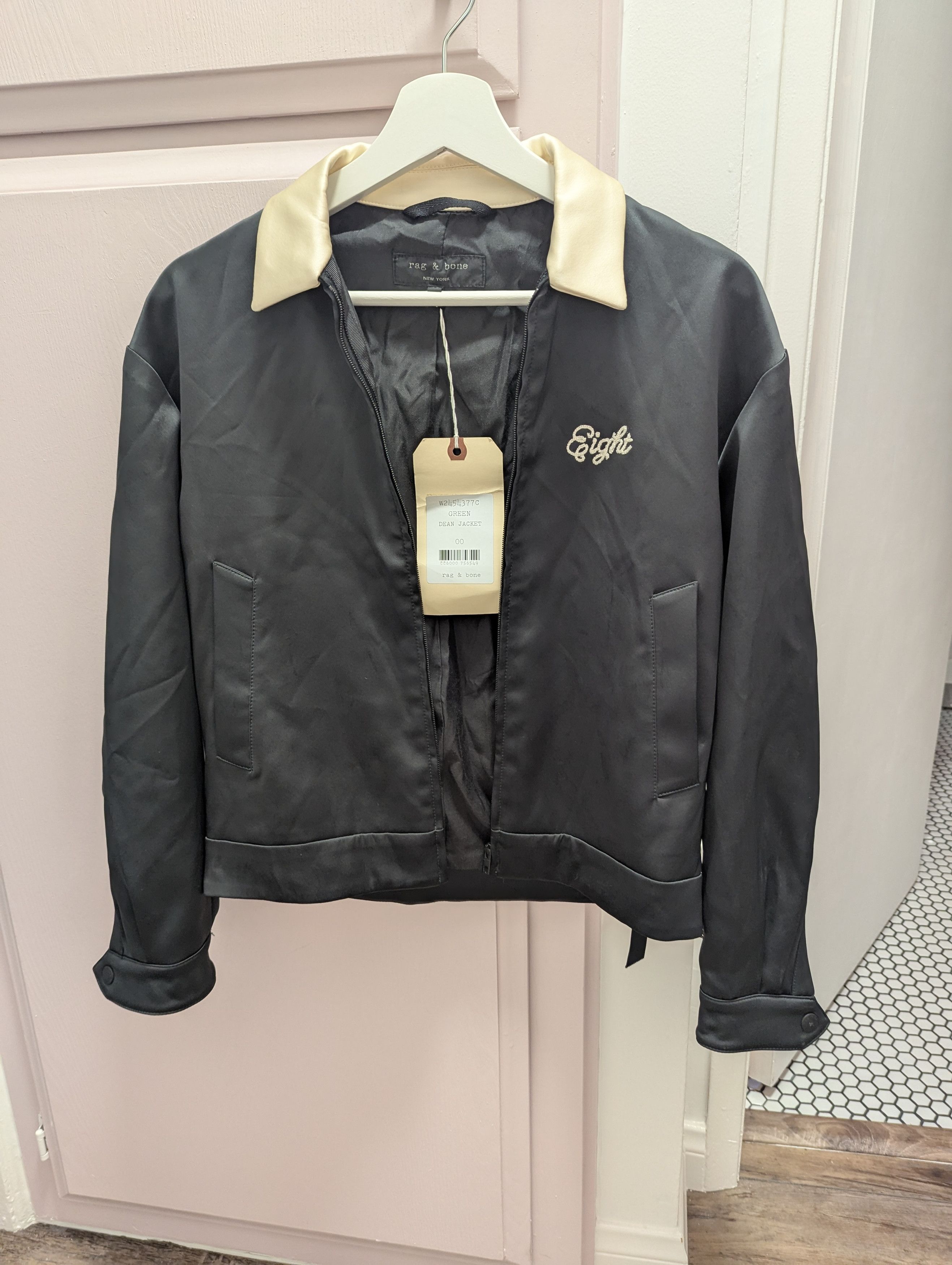 Rag & Bone Rag & Bone Green Gables Dean Zip Front Satin Jacket Size XXS / US 00 / IT 34 - 2 Thumbnail