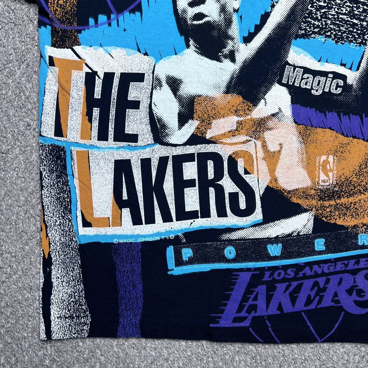 NBA 90s Magic Johnson Los Angeles Lakers All Over Print T-Shirt Size US L / EU 52-54 / 3 - 14 Thumbnail