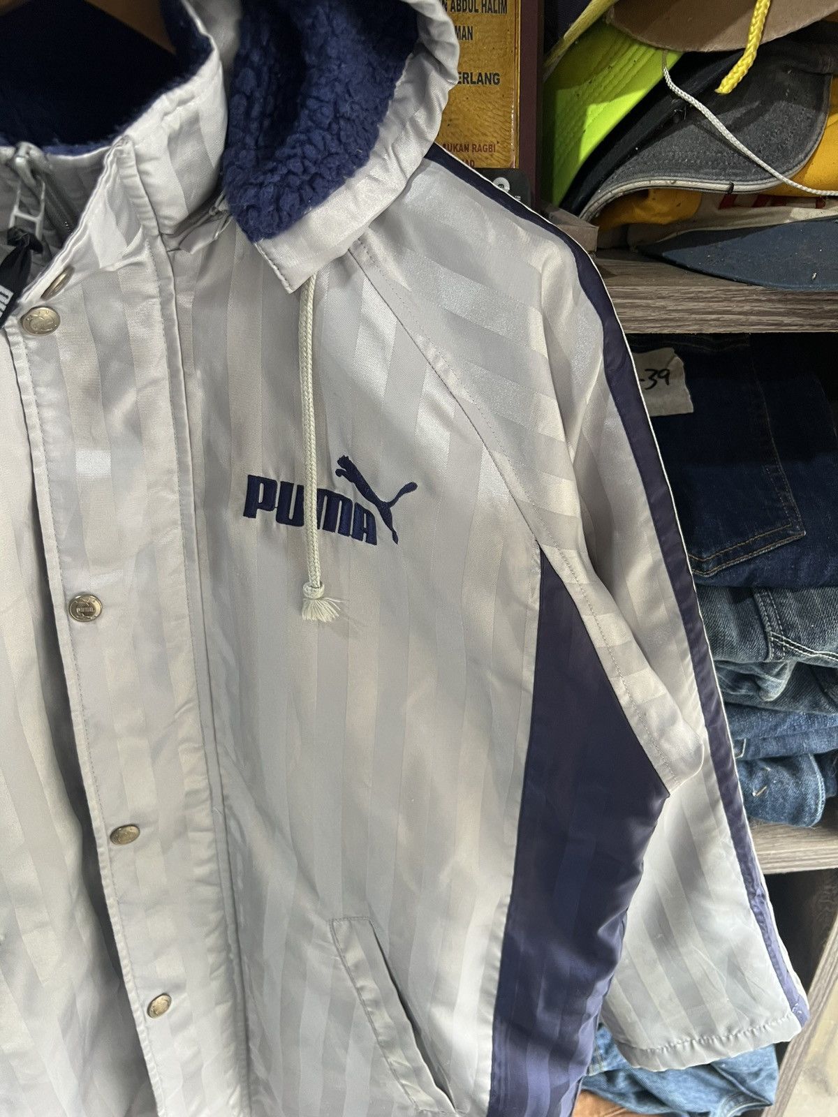 Puma 🔥Vintage Puma Coach Sherpa Jacket Size US S / EU 44-46 / 1 - 5 Thumbnail