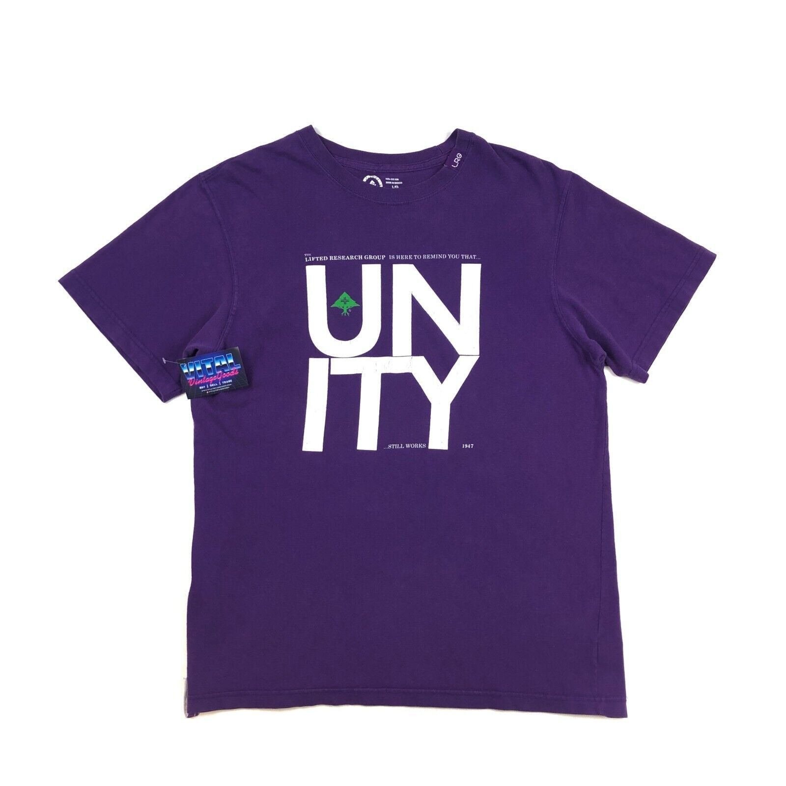 LRG LRG Unity Spell Out Logo Purple Tee T Shirt Size Large L B1 Size US L / EU 52-54 / 3 - 1 Thumbnail