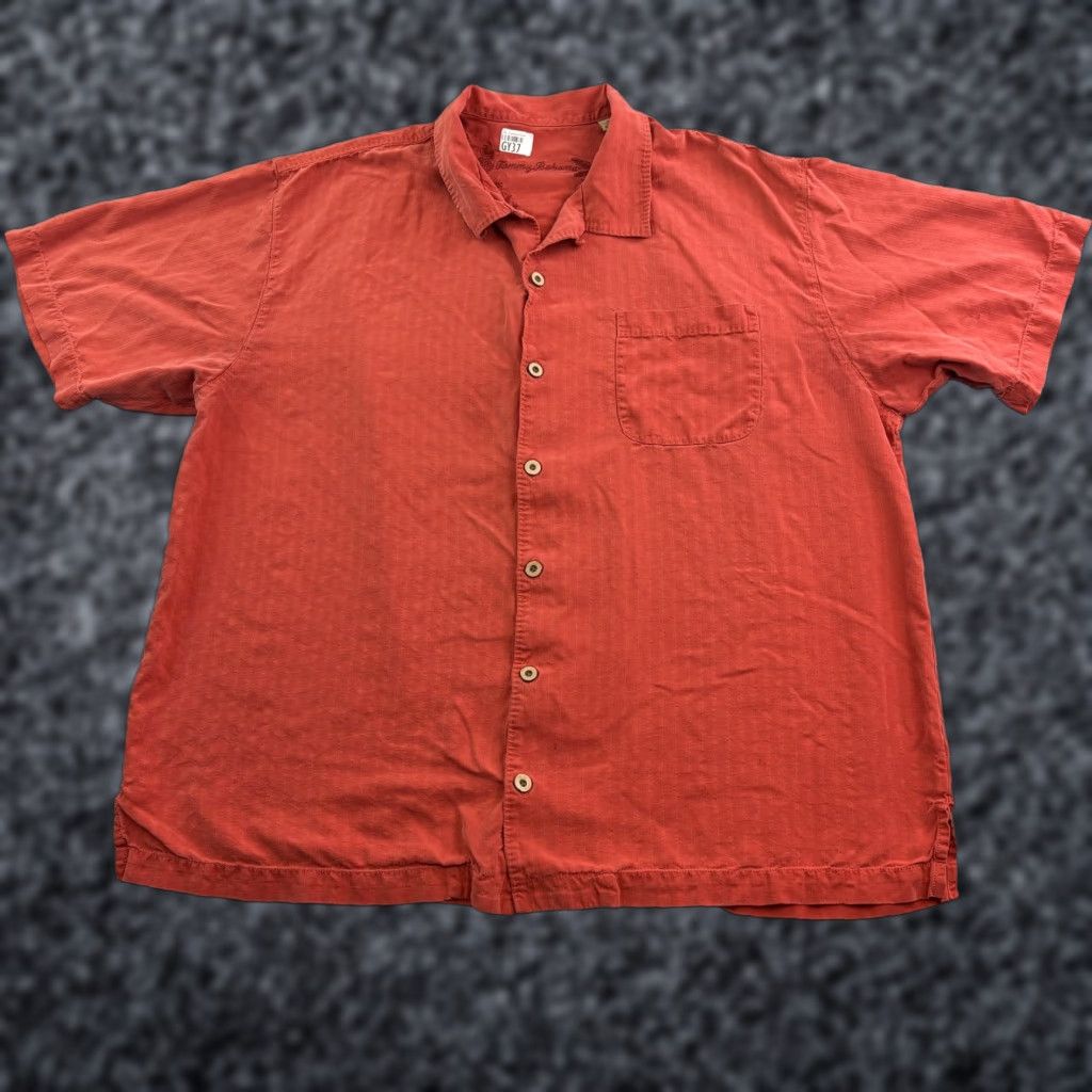 Tommy Bahama Tommy Bahama Shirt Mens XL Orange Silk Solid Short Sleeve Button Front Casual Size US XL / EU 56 / 4 - 1 Thumbnail