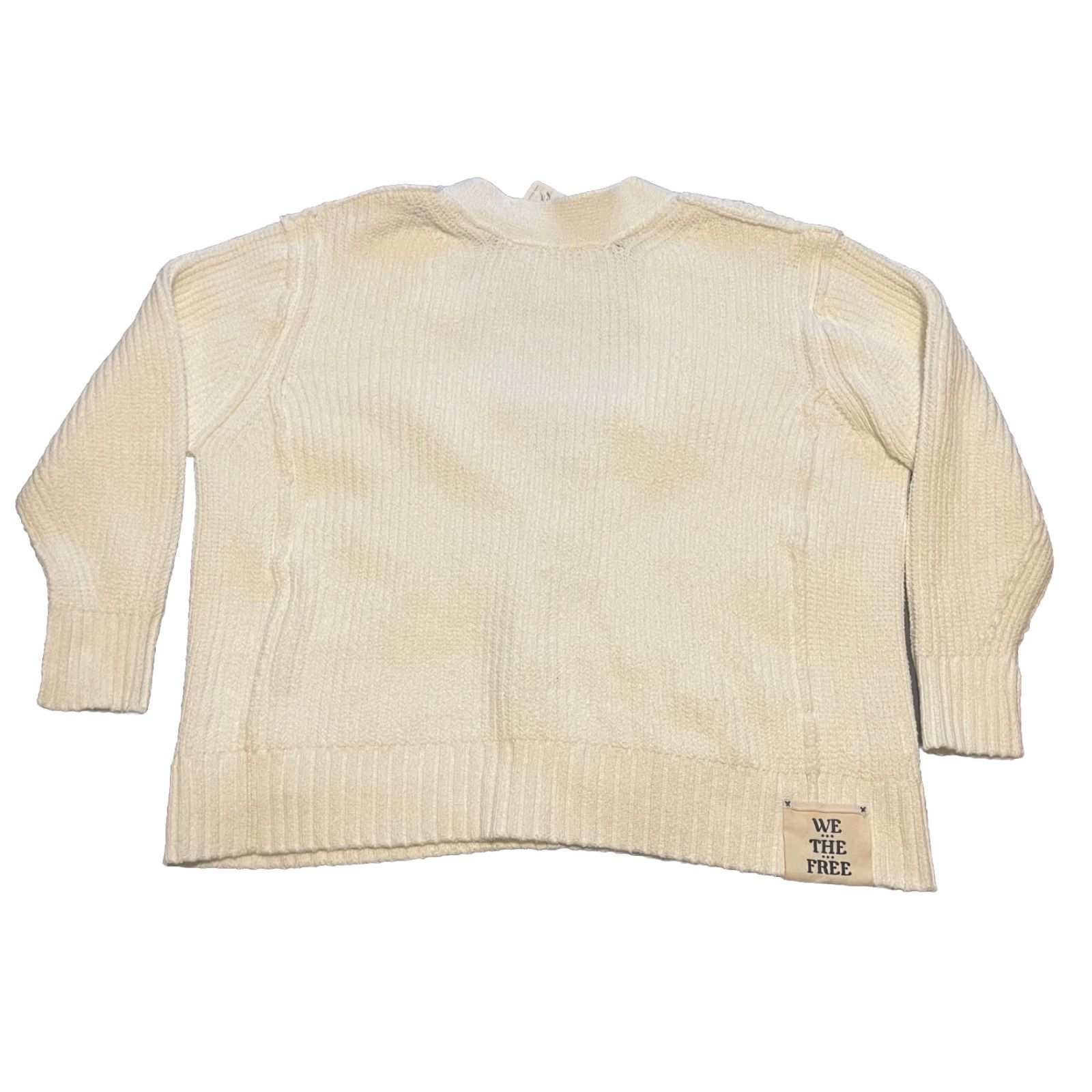 Free People NWT Free People We The Free V-Neck Creme Sweater S Womens Pullover Size S / US 4 / IT 40 - 5 Thumbnail