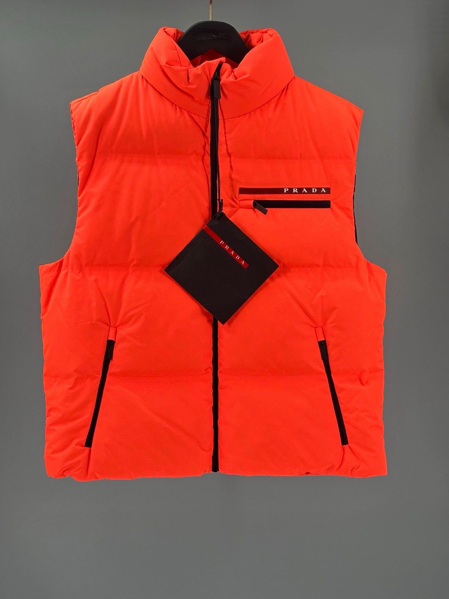 Prada prada men's down vest in bright orange Size US M / EU 48-50 / 2 - 1 Thumbnail