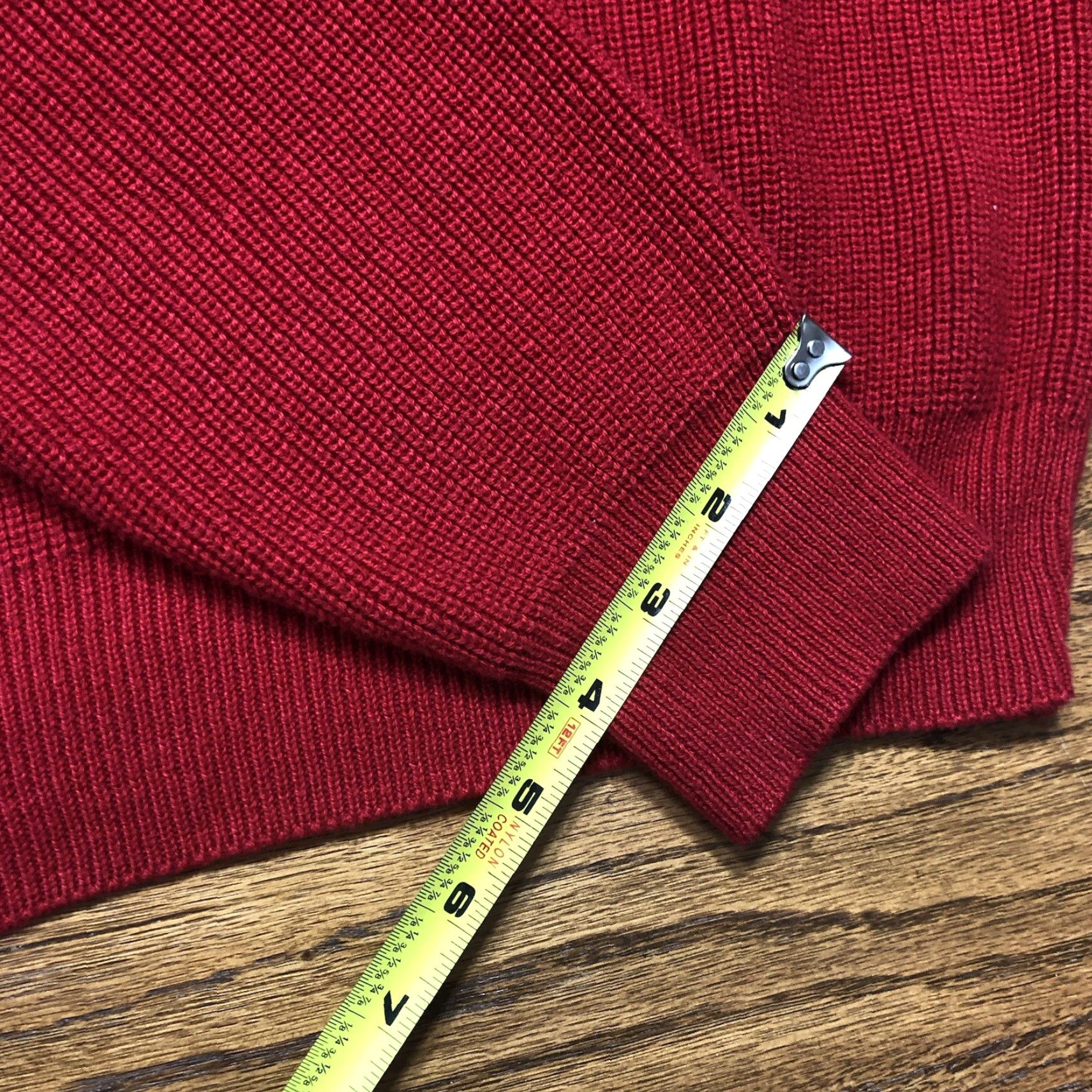 Vintage VINTAGE Lord Jeff Sweater Mens XL Red Cotton Knit Crew Neck Pullover Cable-Knit Classic USA 80s 90s Preppy Retro Dressy Casual Workwear Men Size US XL / EU 56 / 4 - 5 Thumbnail