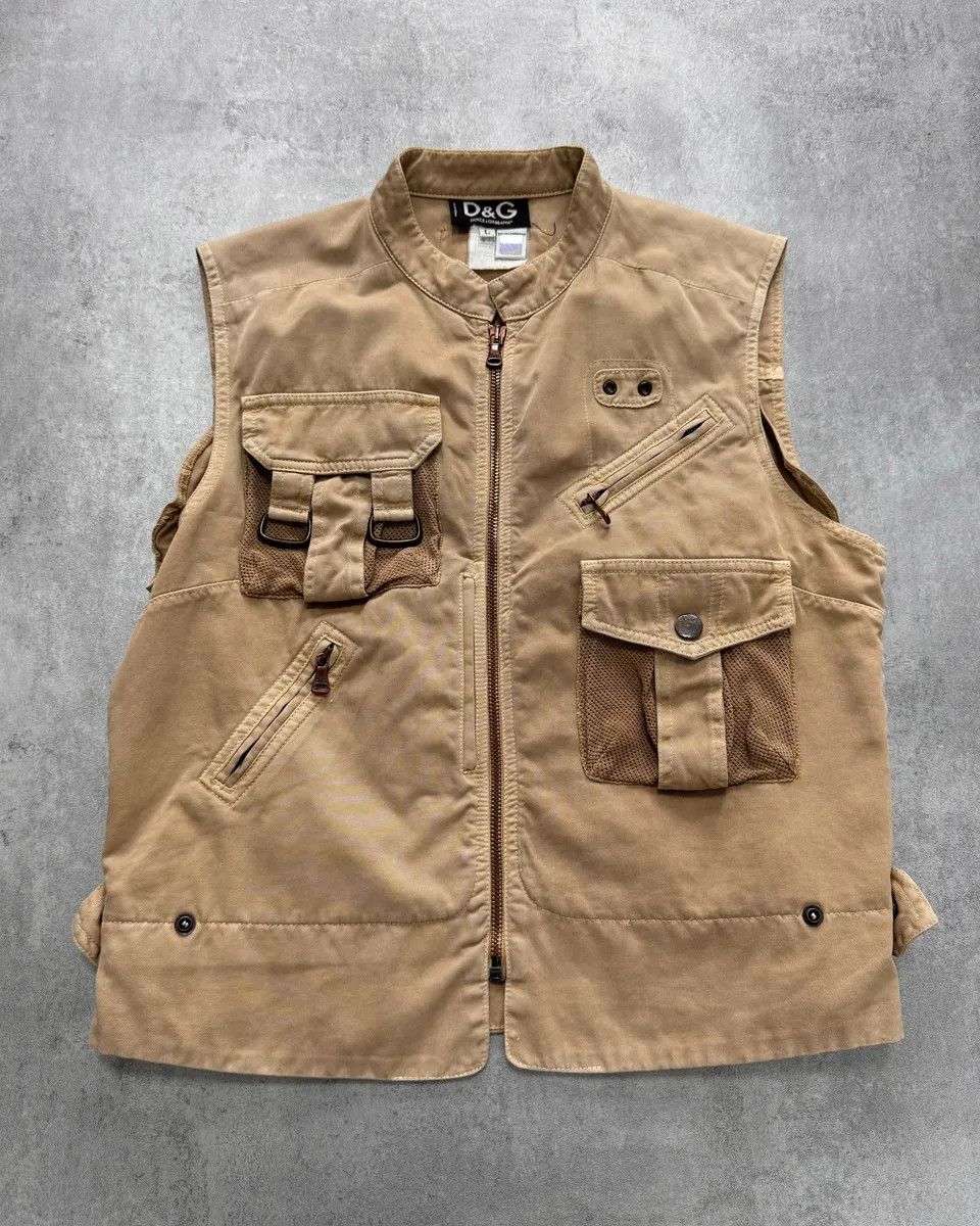 Dolce & Gabbana × Vintage SS2003 Dolce & Gabbana Beige Cargo Combat Vest Size S / US 4 / IT 40 - 11 Thumbnail