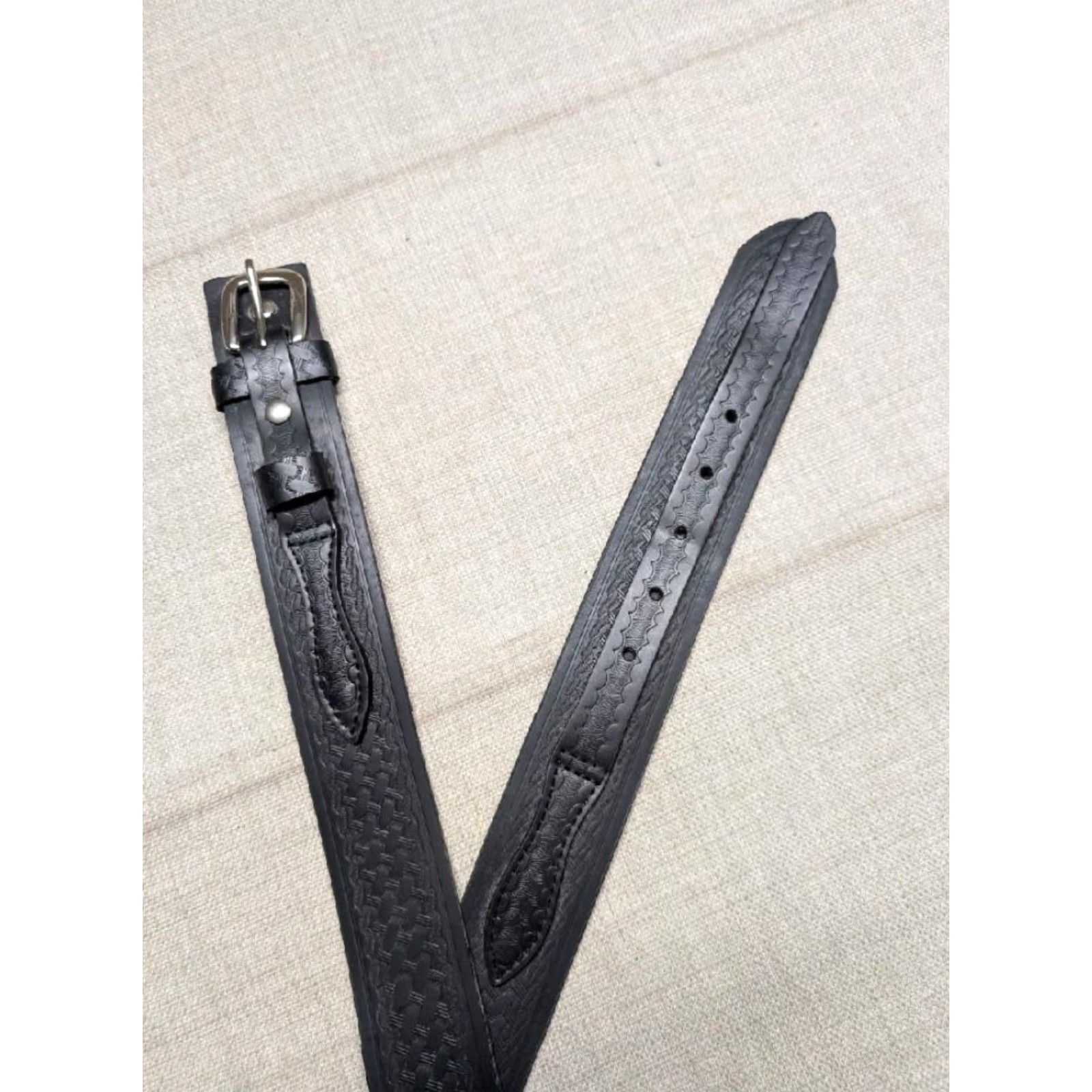 Vintage VINTAGE CABELA'S western belt belt 38 black leather PU coating western style with buckle screws Men Size US XXS / EU 40 - 2 Thumbnail