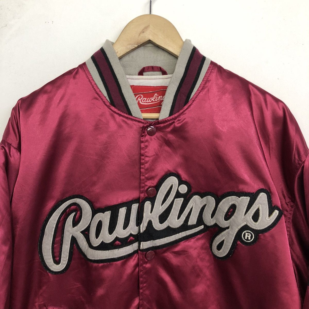 Japanese Brand Rawlings Varsity Spellout Embriodered Light Jacket Size US M / EU 48-50 / 2 - 3 Thumbnail