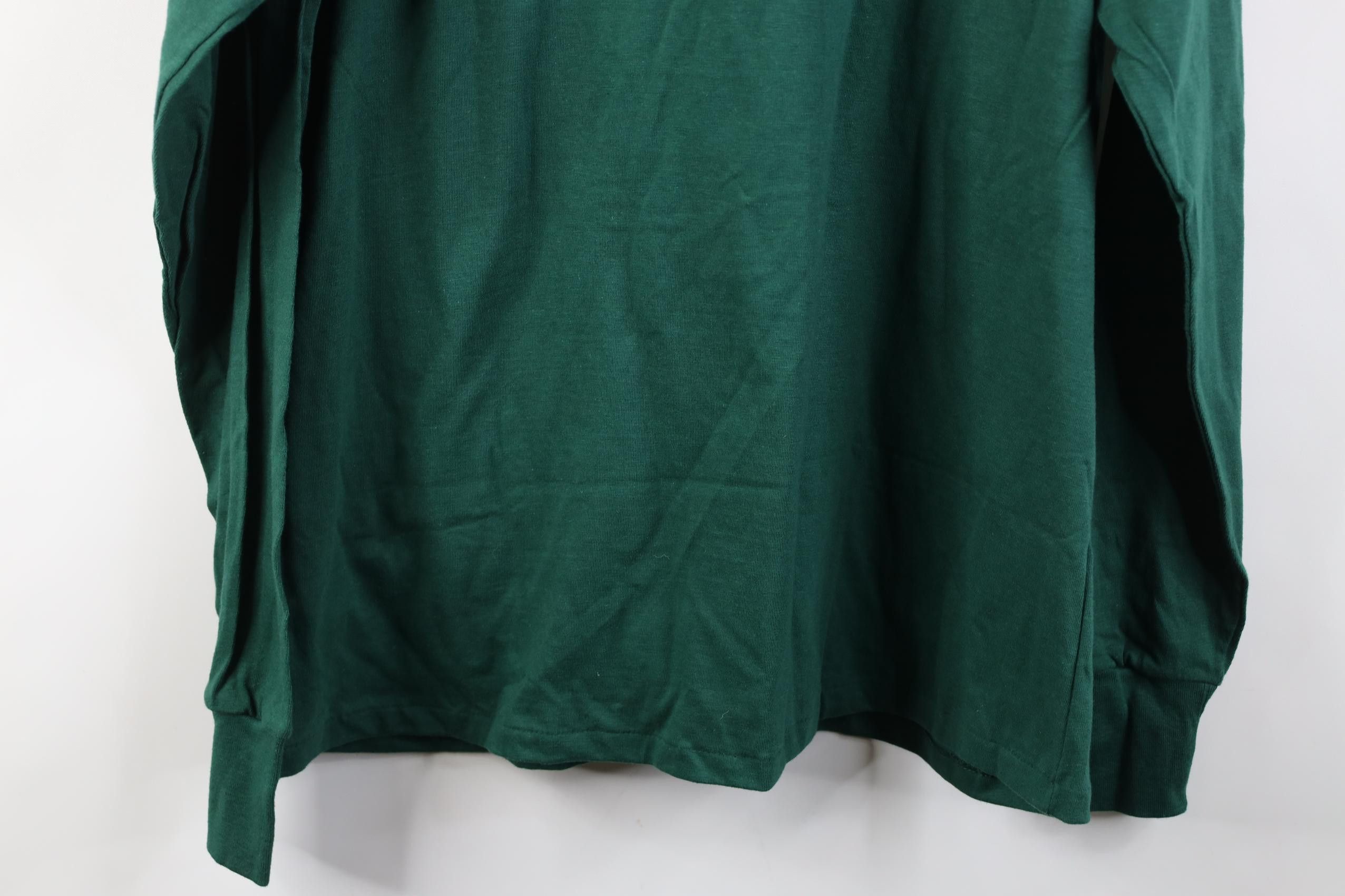 Vintage Deadstock Vintage 90s Streetwear Mock Neck T-Shirt USA Green Size US L / EU 52-54 / 3 - 14 Thumbnail