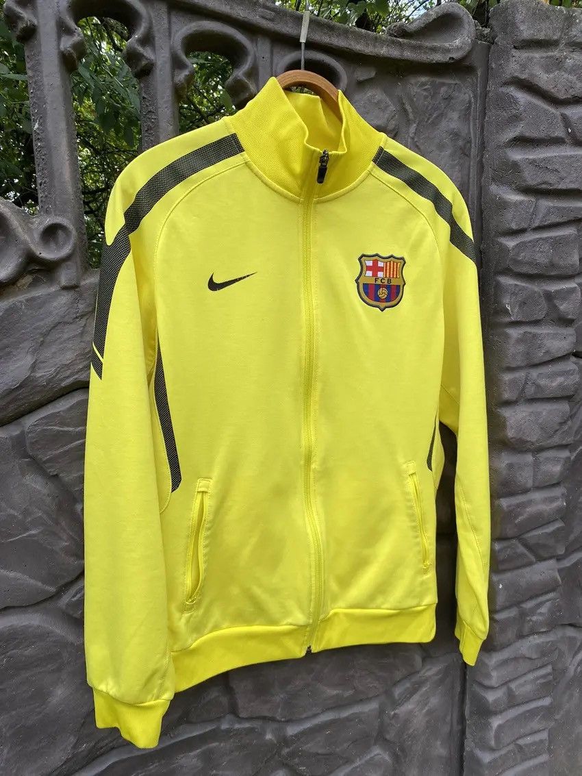 Nike × Vintage Nike FC Barcelona Jacket Yellow Black Mens Full Zip Track Size US M / EU 48-50 / 2 - 2 Thumbnail