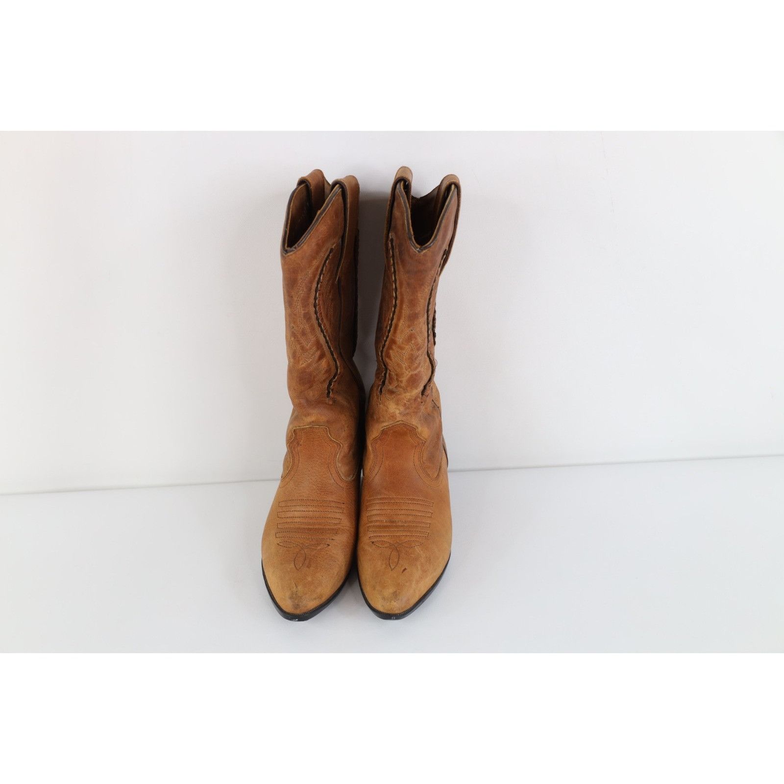 Vintage Vintage 70s 80s Streetwear Braided Leather Cowboy Boots Size US 6 / IT 36 - 2 Thumbnail