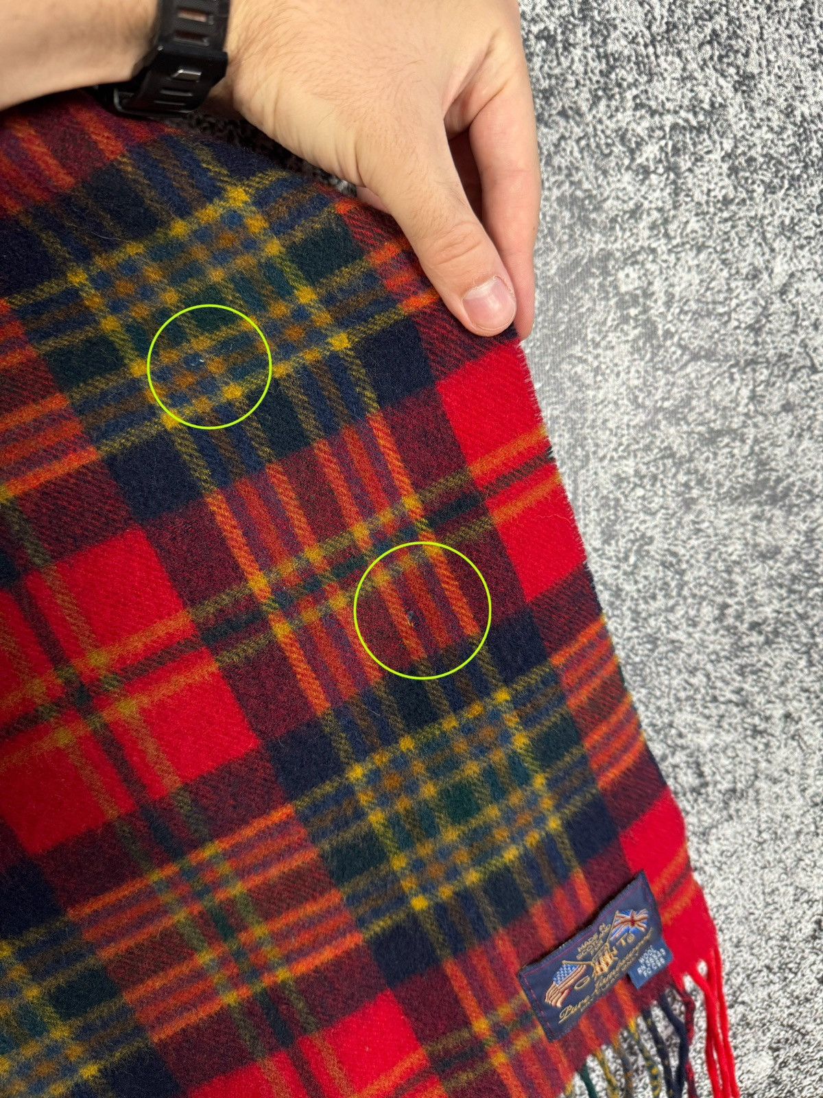 Gant GANT USA Red Tartan 100% Wool Scarf Fringe Print Vintage Size ONE SIZE - 6 Thumbnail