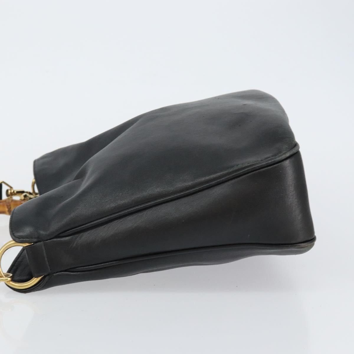Gucci GUCCI Bamboo Handbag Leather Black Gold 001 1998 001 1998 Size ONE SIZE - 5 Thumbnail