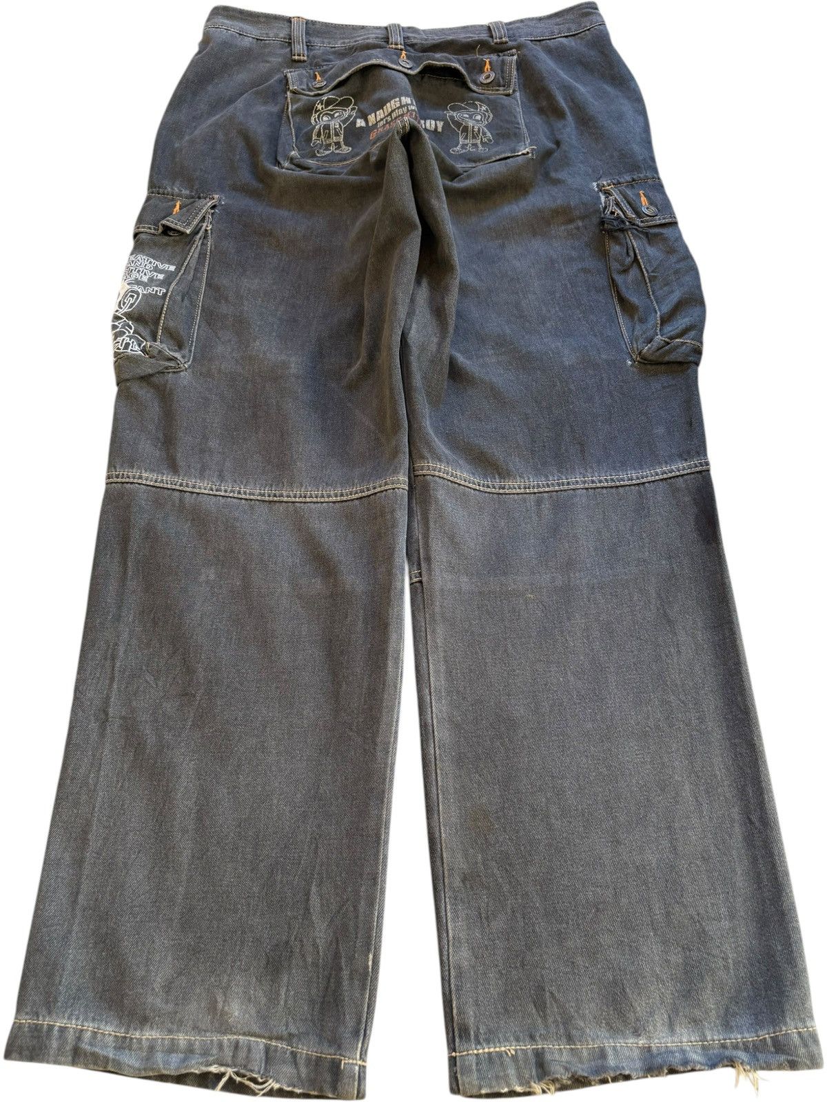 Japanese Brand Vintage Japanese Brand Mud Wash Cargo Loose Baggy Jeans Size US 34 / EU 50 - 2 Thumbnail