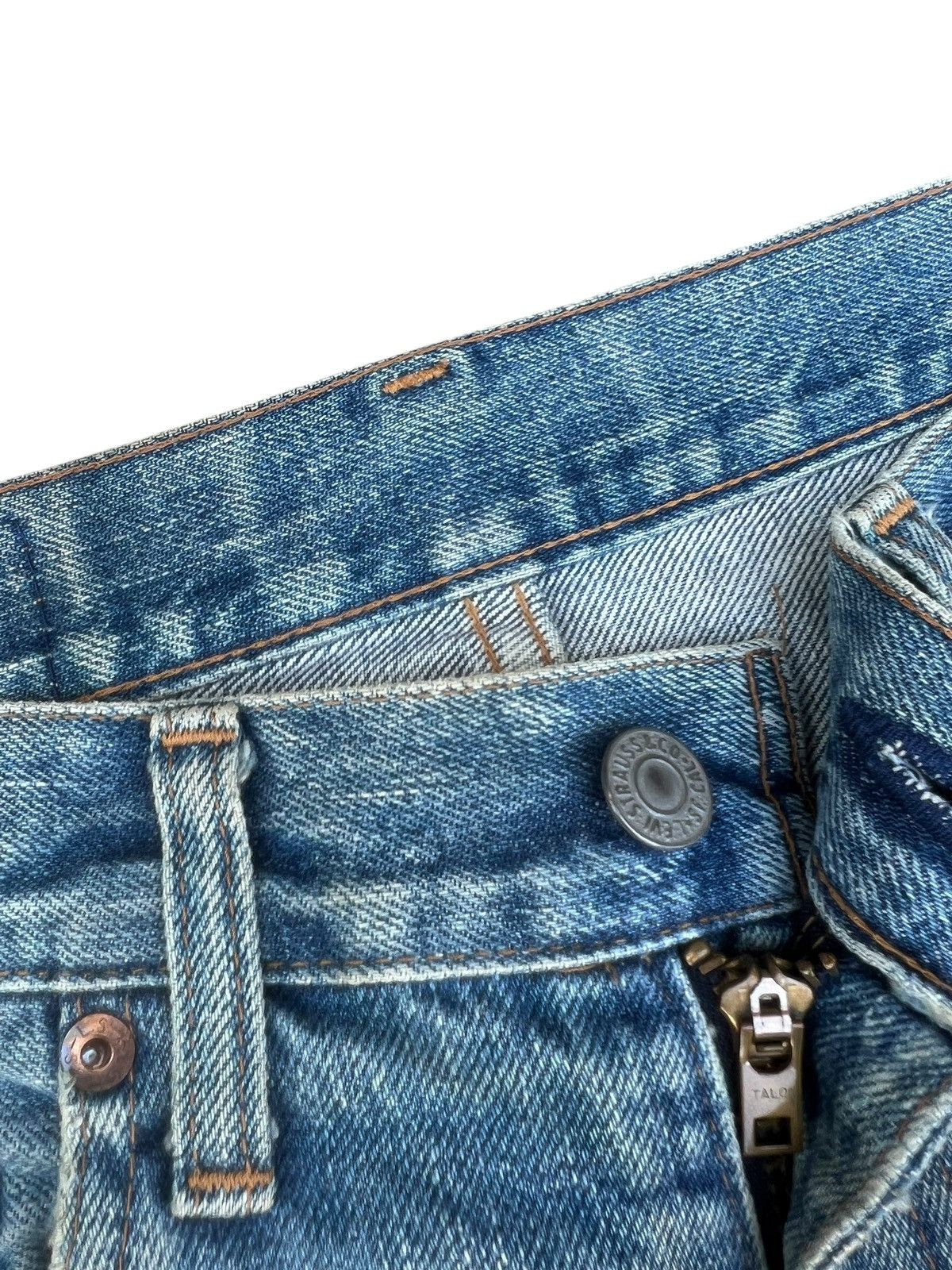 Levi's 1993 Levi’s 502 XX Big E Fade Aging Mud Denim Selvedge Jeans Size US 30 / EU 46 - 7 Thumbnail
